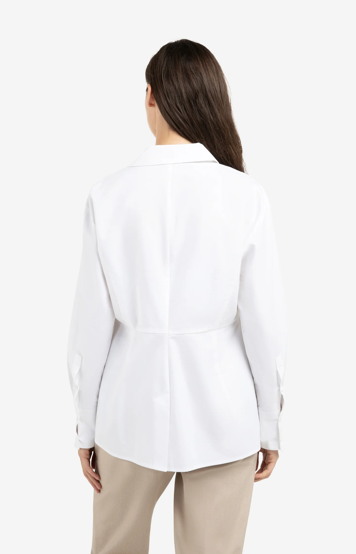 A-line poplin blouse with front slit detail - Image 5