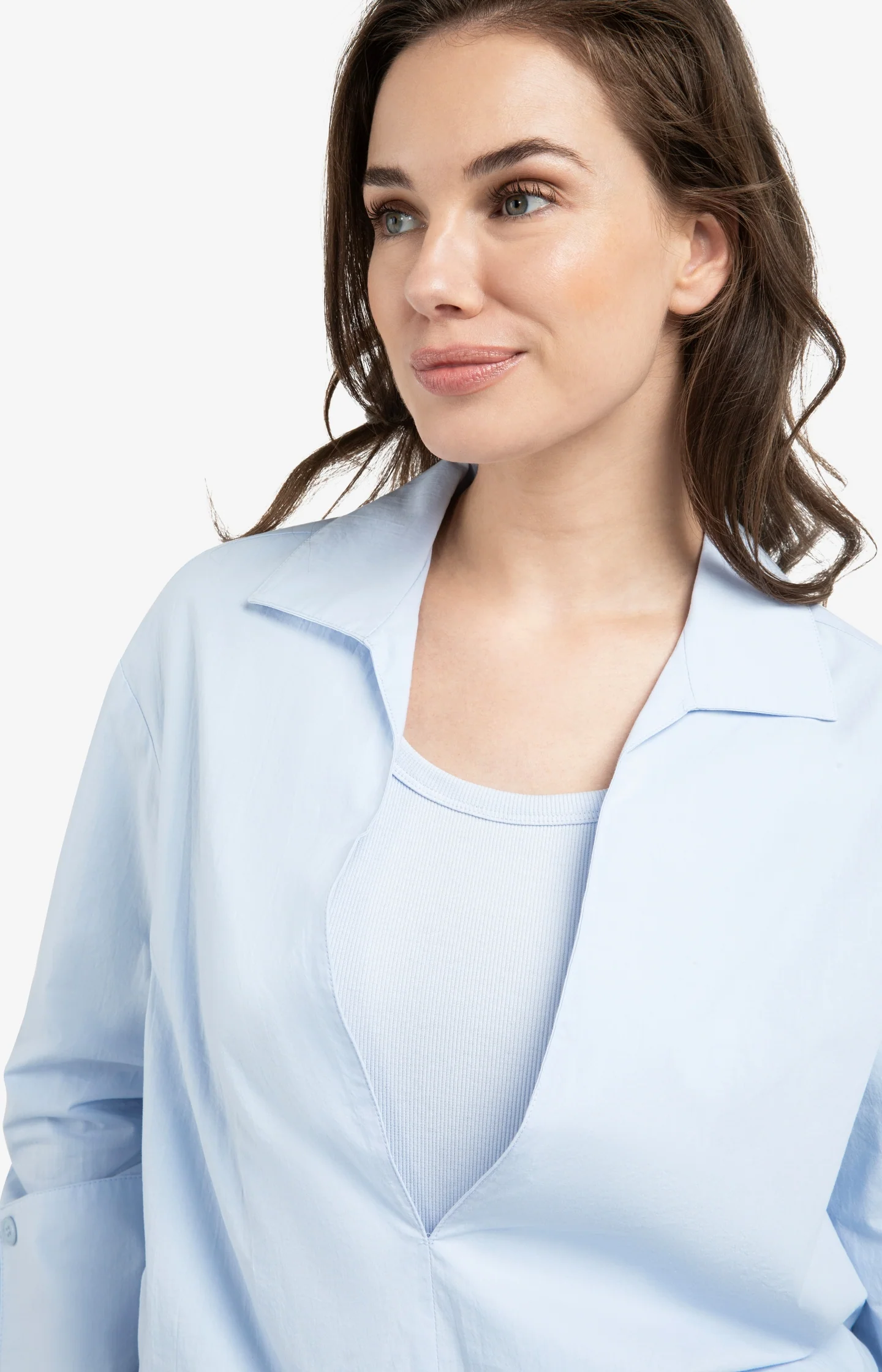 Balloon blouse with deep V-neck - Image 5