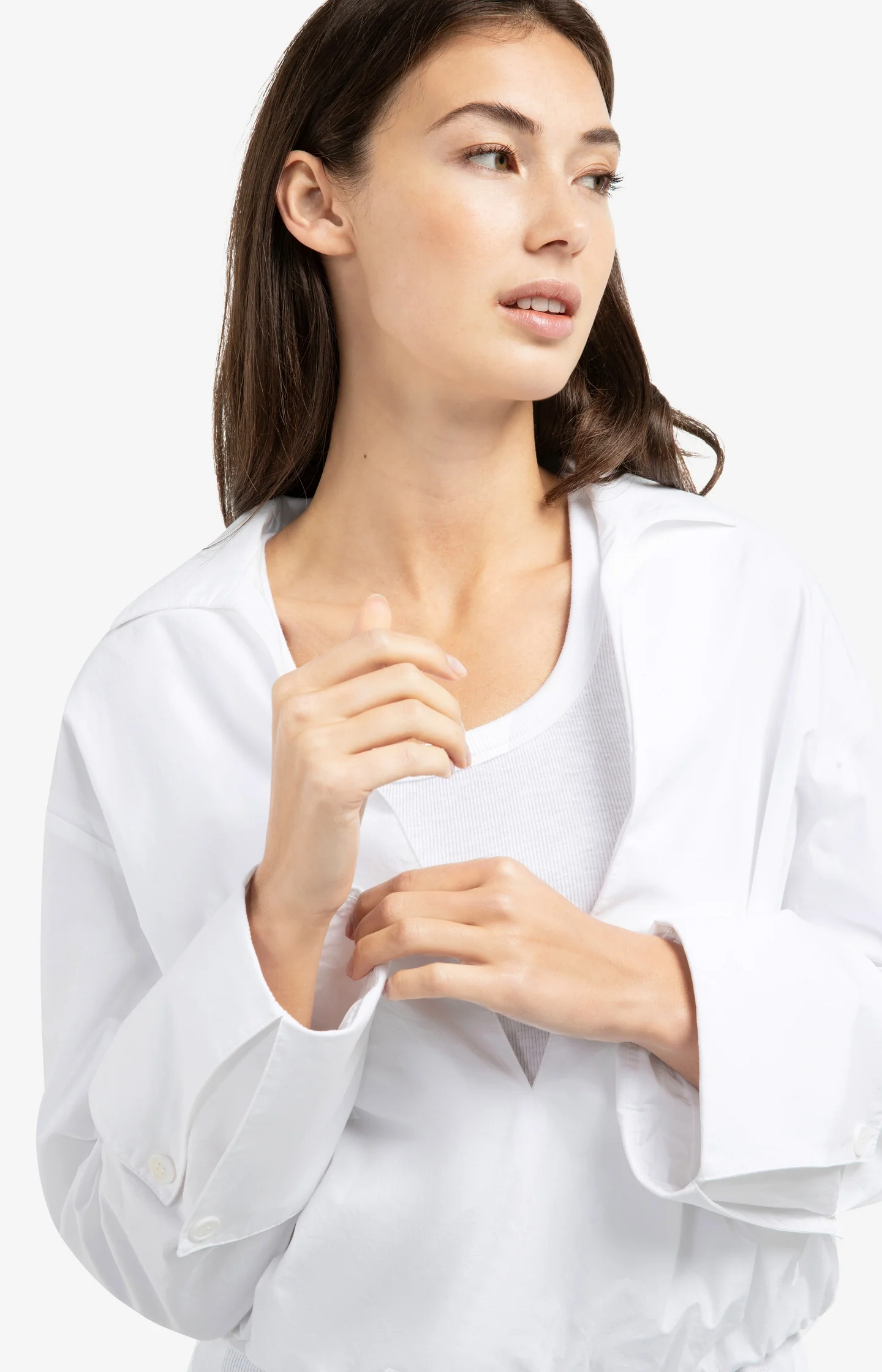 Balloon blouse with deep V-neck - Image 5