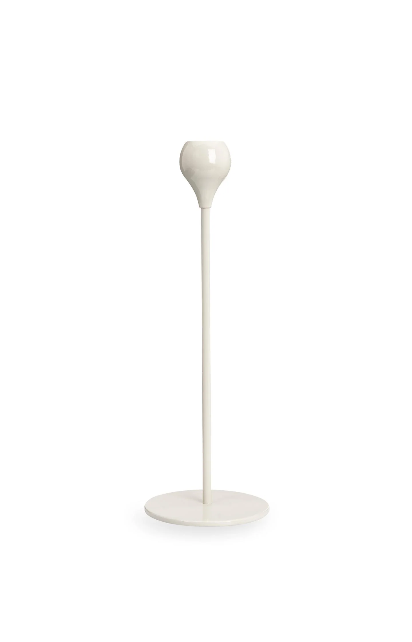 Beige metal candle holder - medium