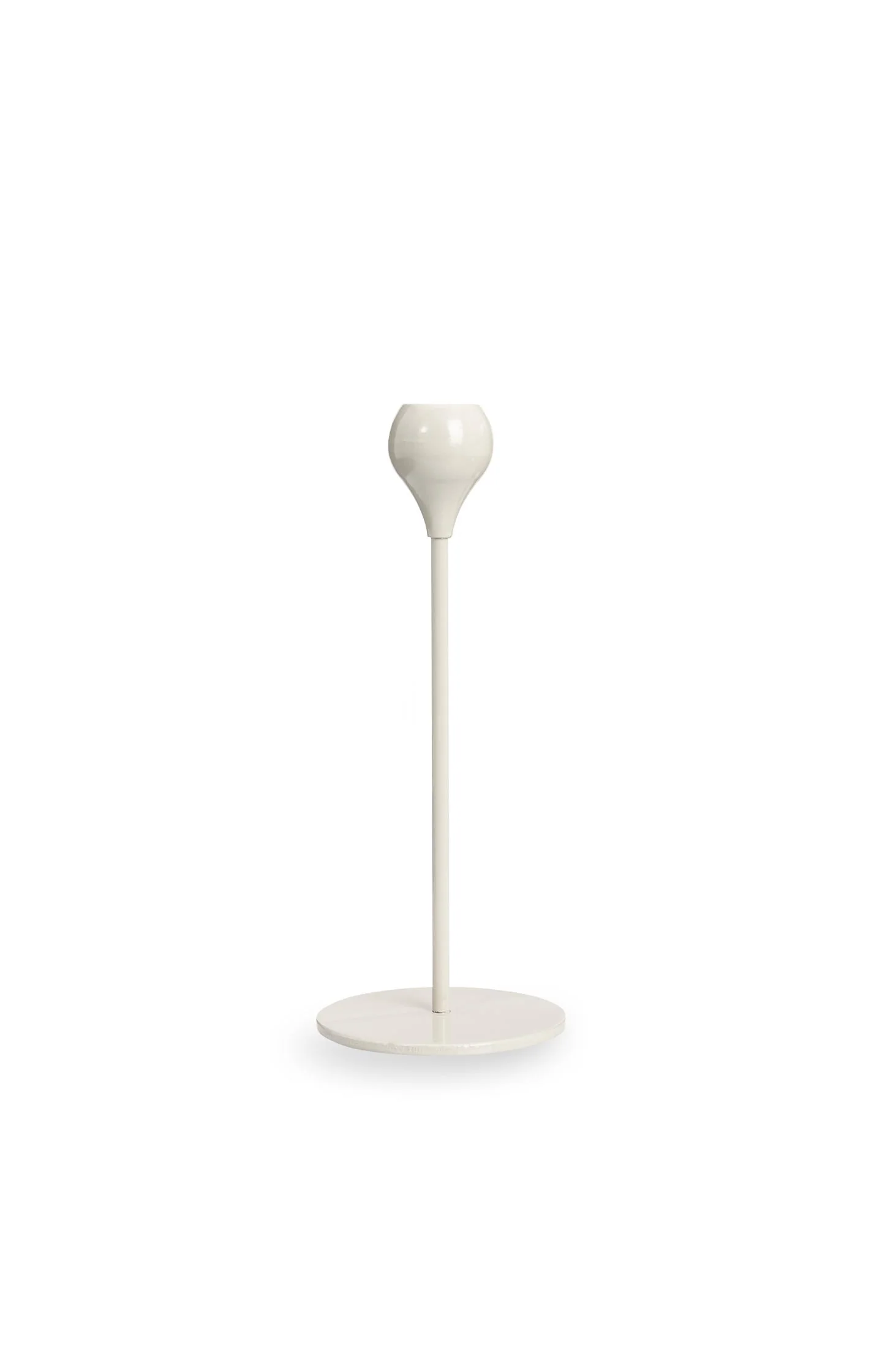 Beige metal candle holder - small