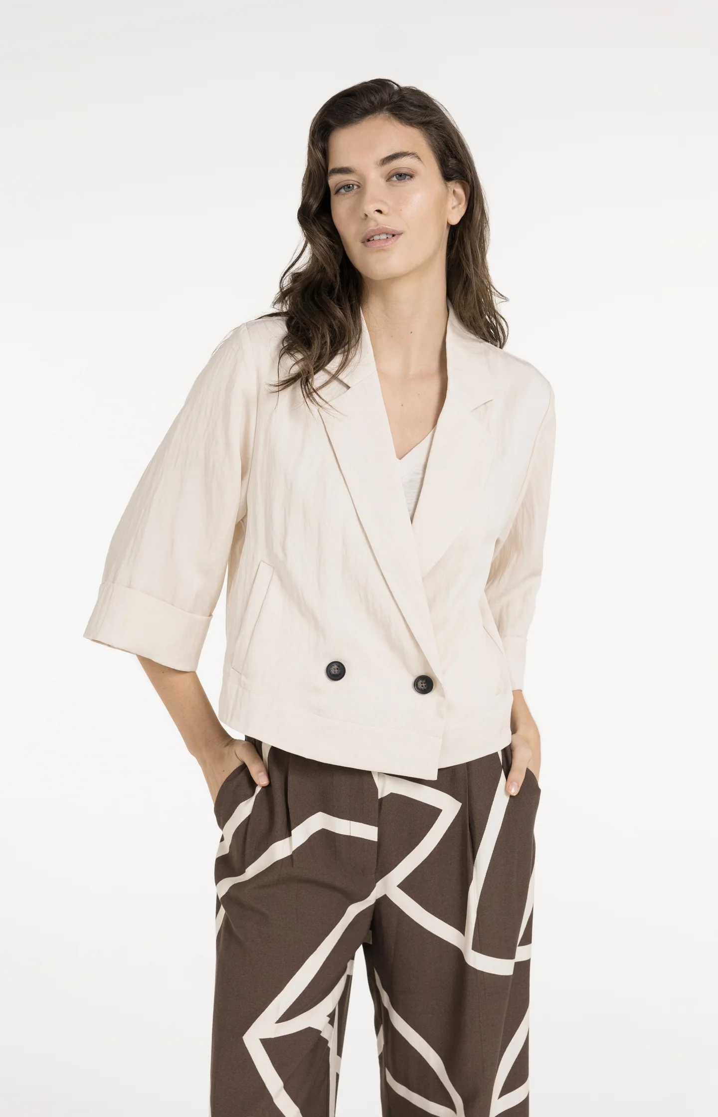 Blazer with kimono sleeves and buttons - Image 3