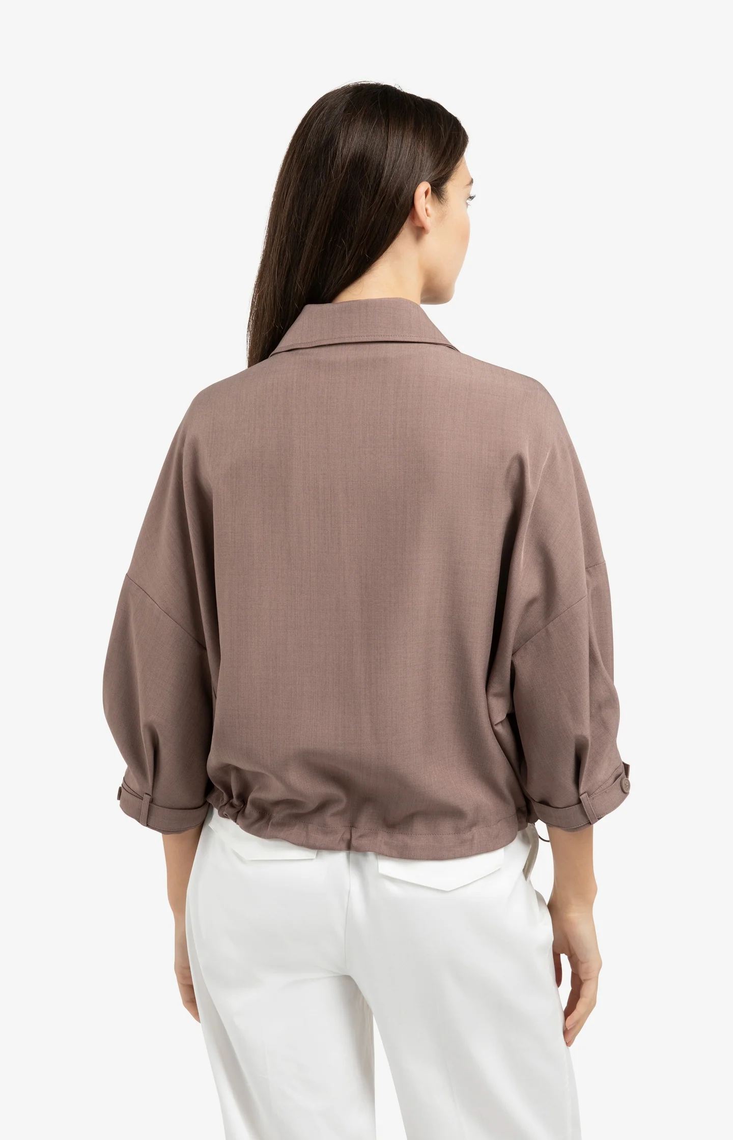 Blouse jacket with adjustable waistband and pockets - Image 5