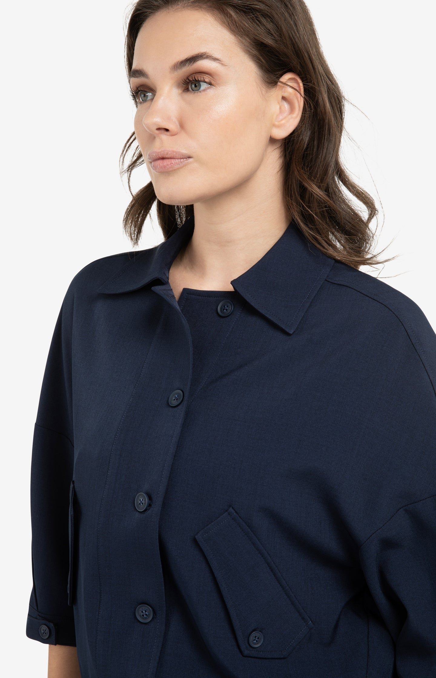 Blouse jacket with adjustable waistband and pockets - Image 5