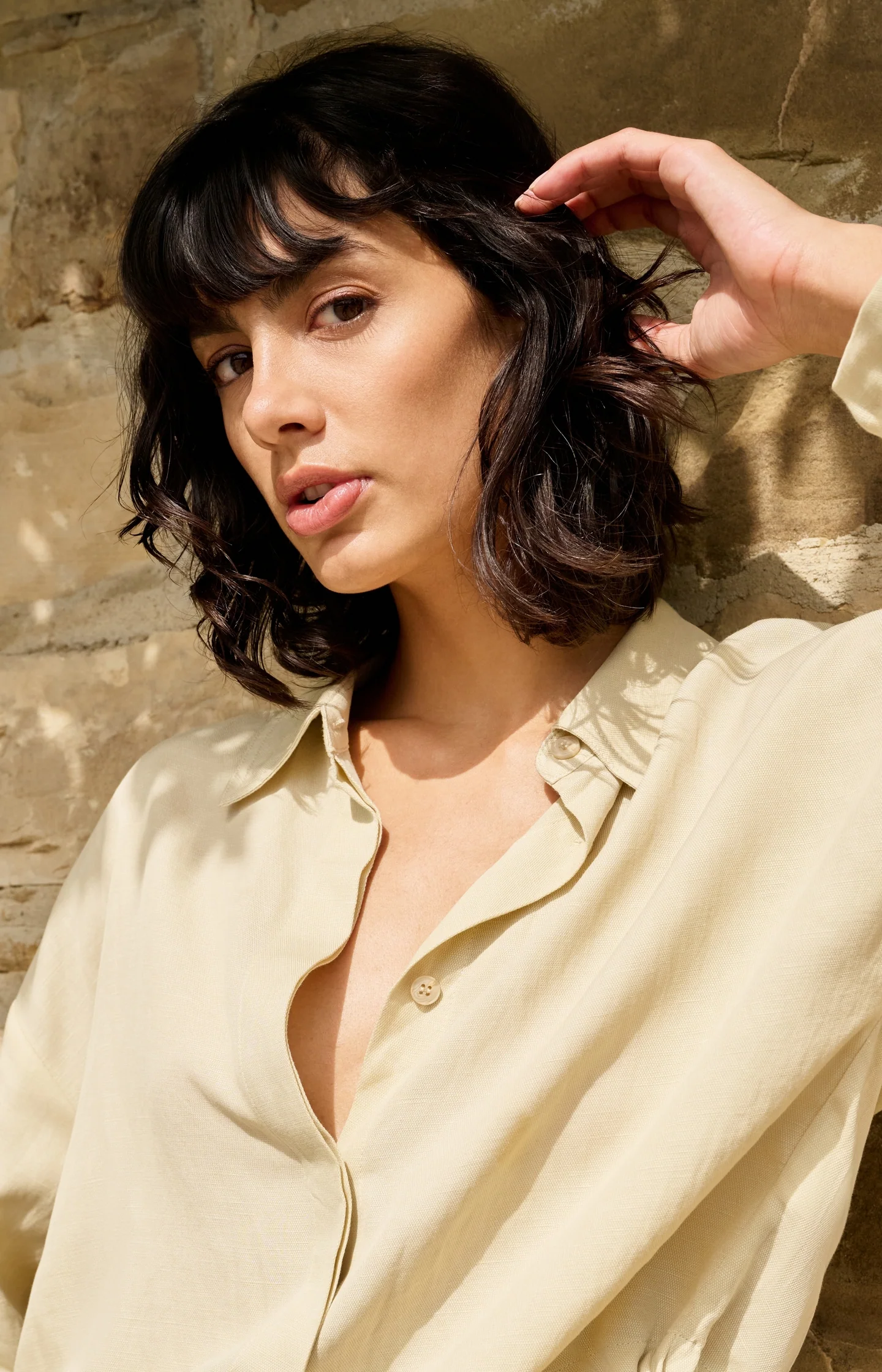 Blouse jacket with drawstring and hidden buttons - Image 3