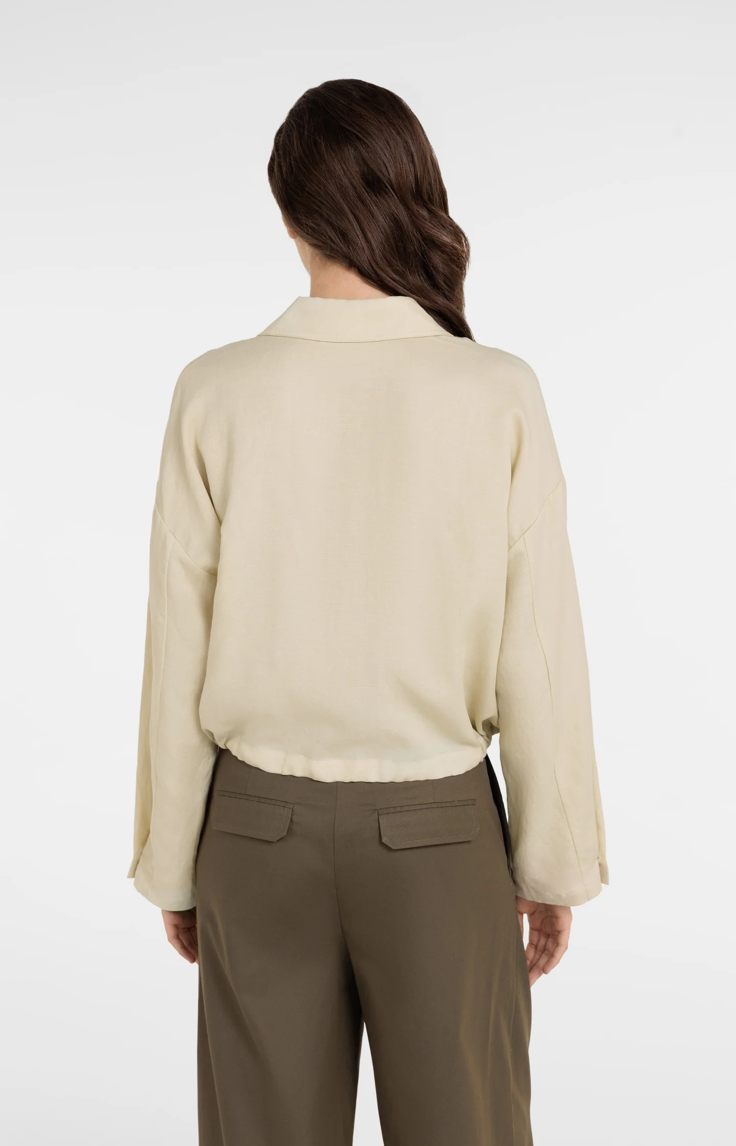 Blouse jacket with drawstring and hidden buttons - Image 5