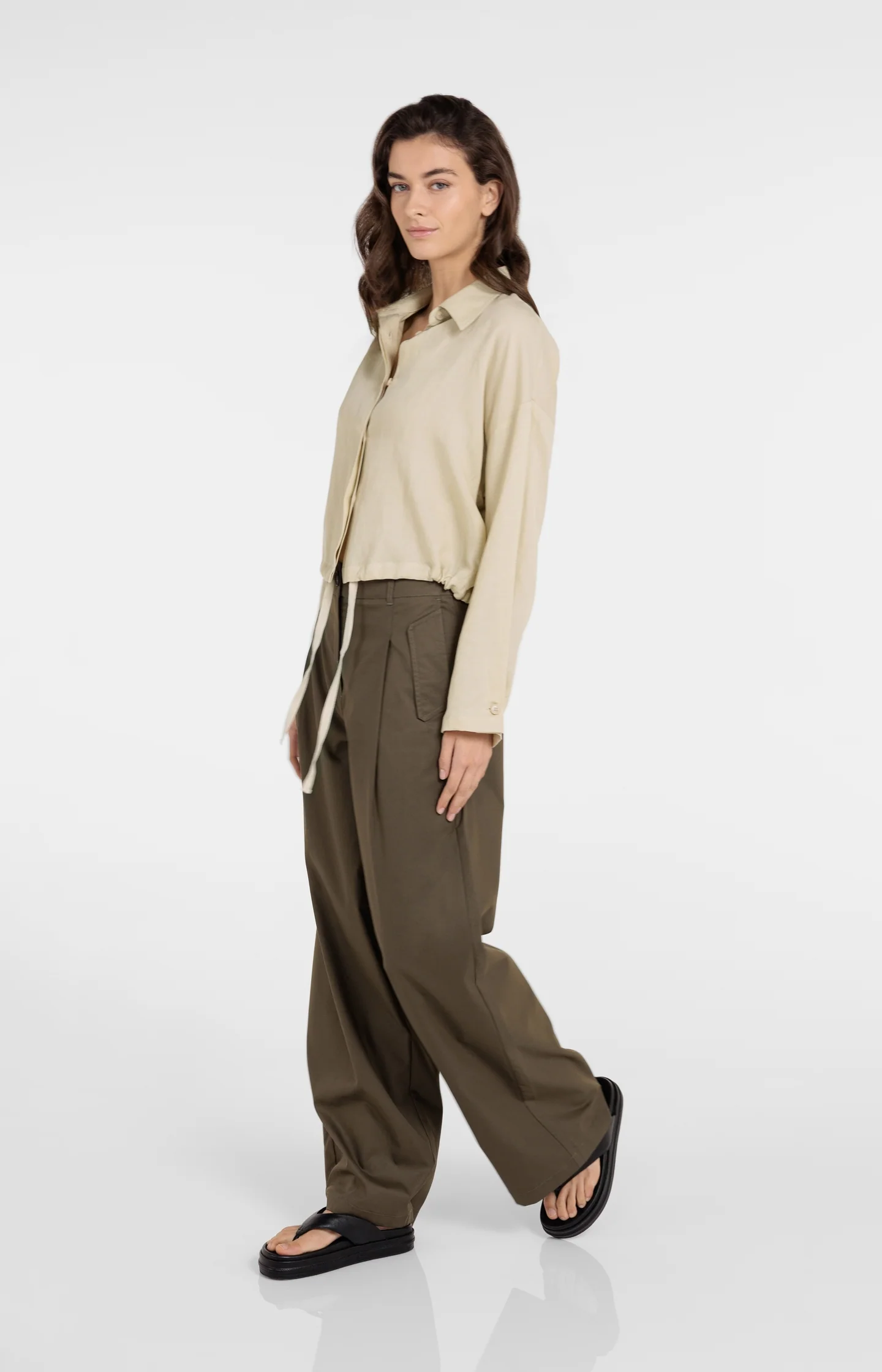 Blouse jacket with drawstring and hidden buttons - Image 7