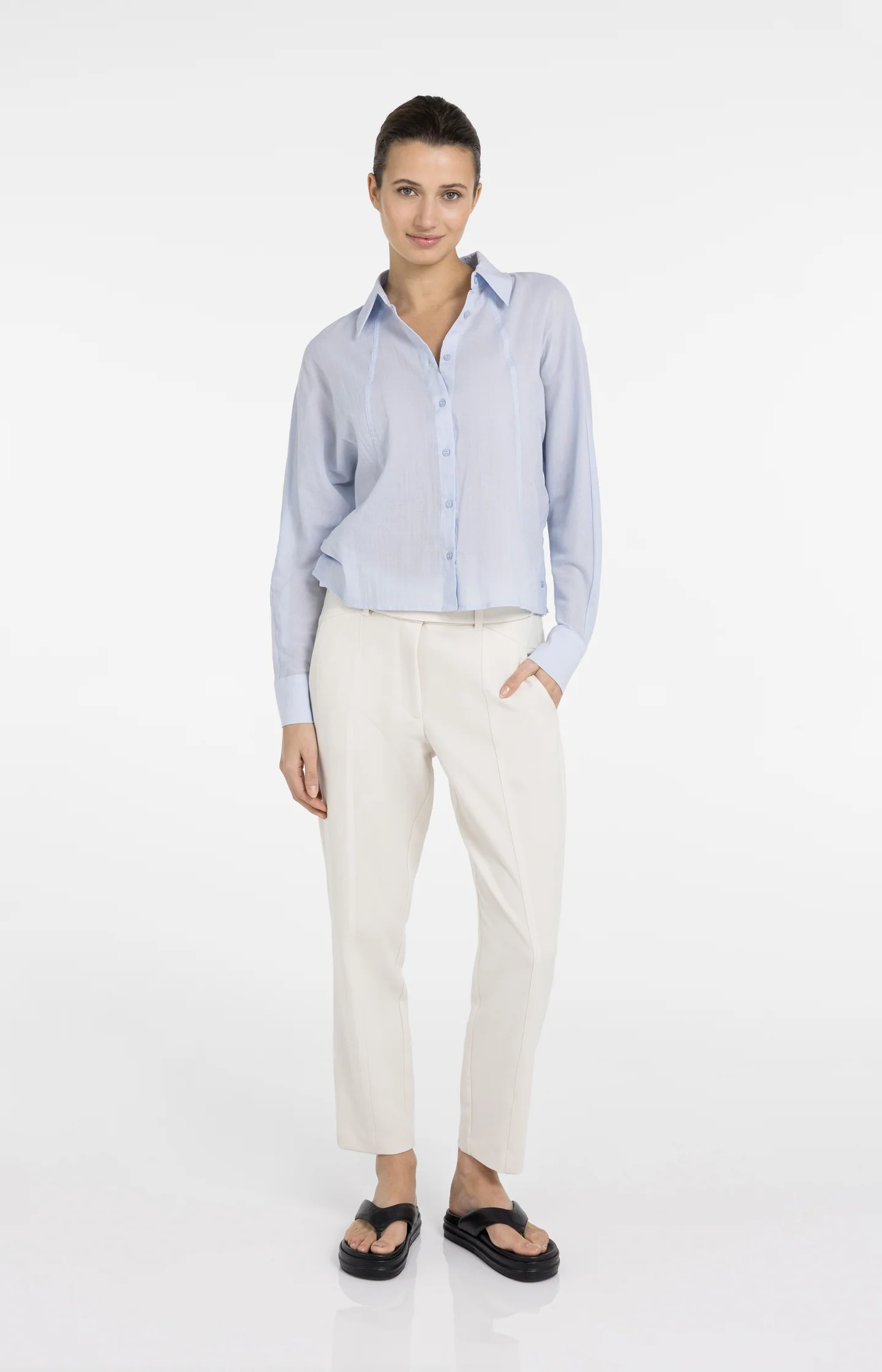 Blouse with angled seams and button details - Image 8