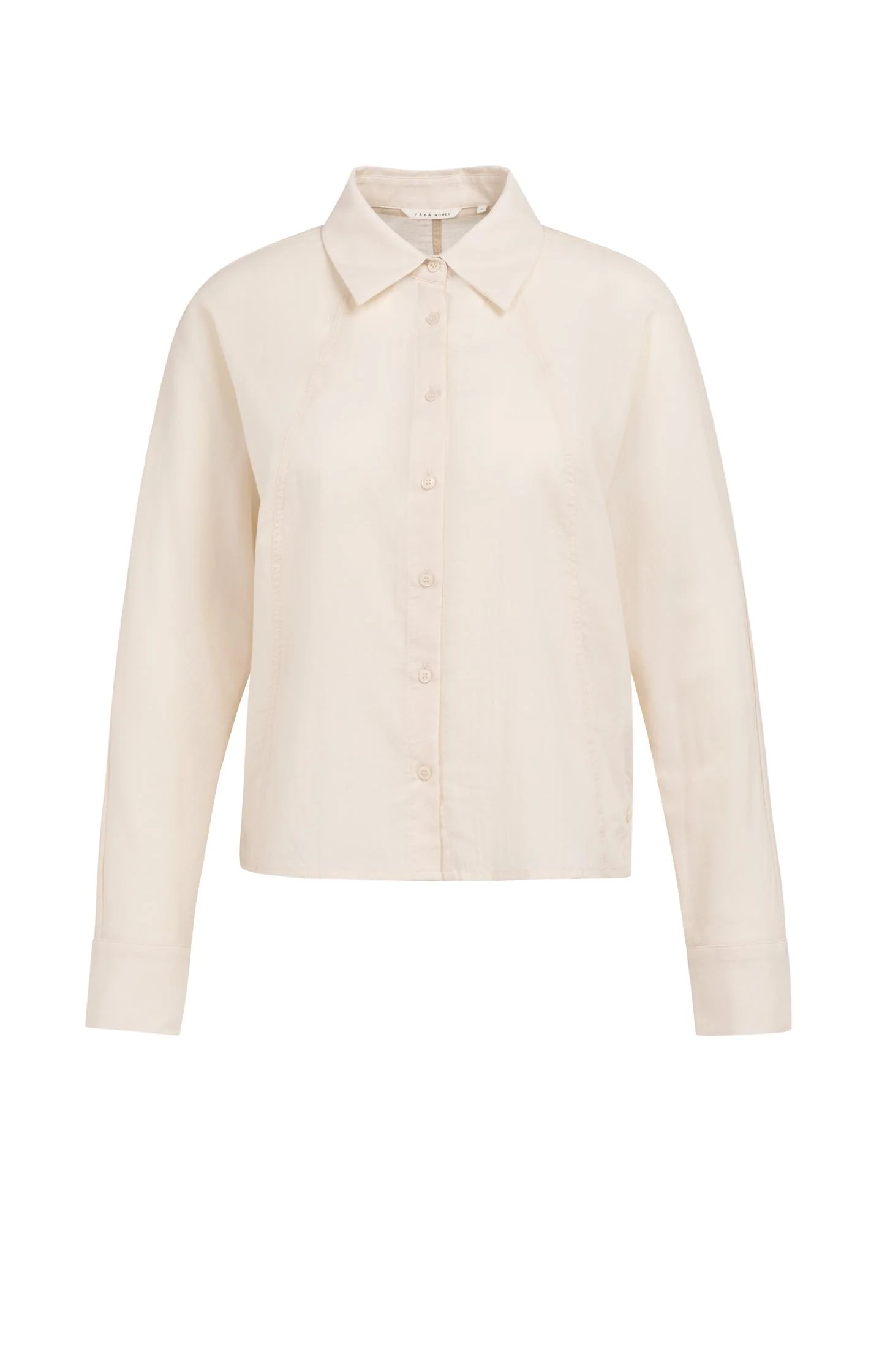 Blouse with angled seams and button details