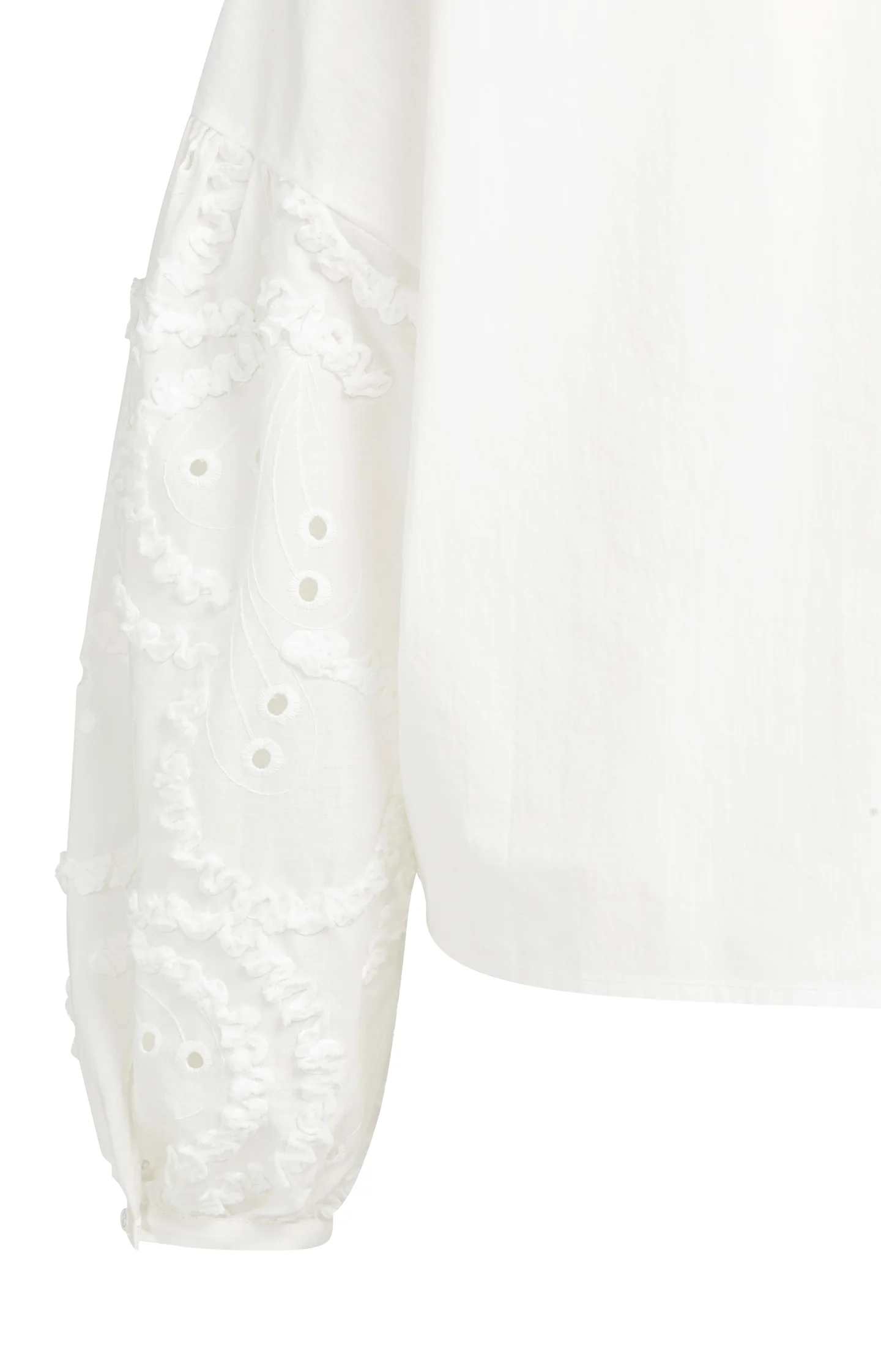 Blouse with embroidered sleeves and round neckline - Image 4