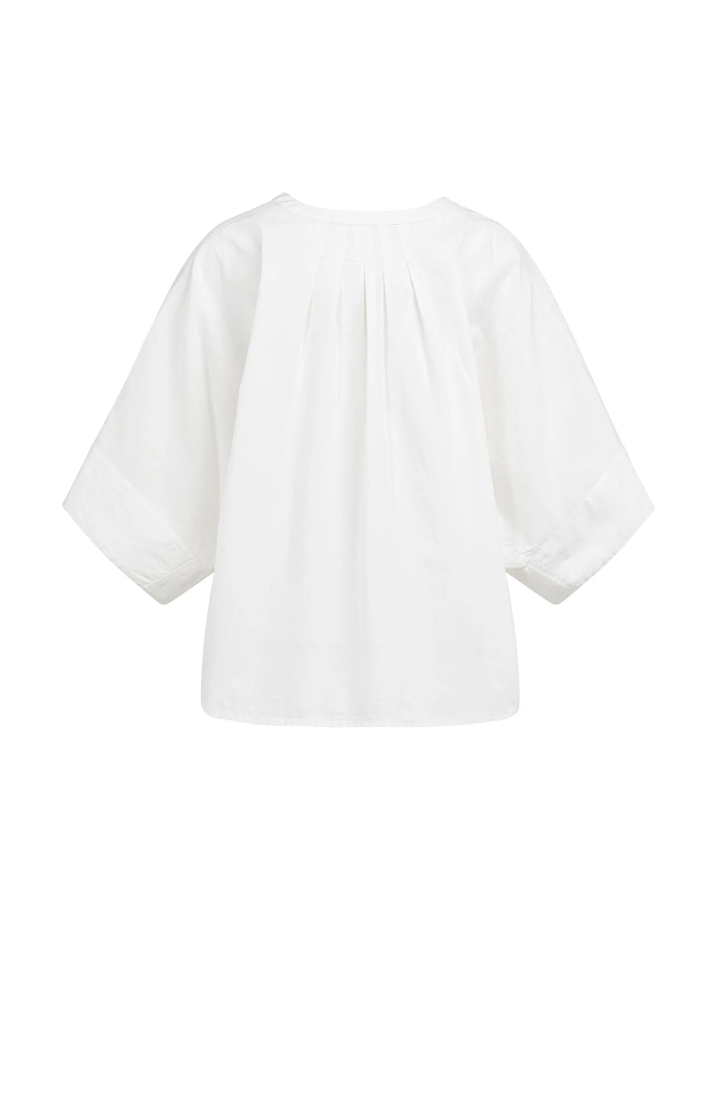 Blouse with short batwing sleeves and pleat details - Image 7