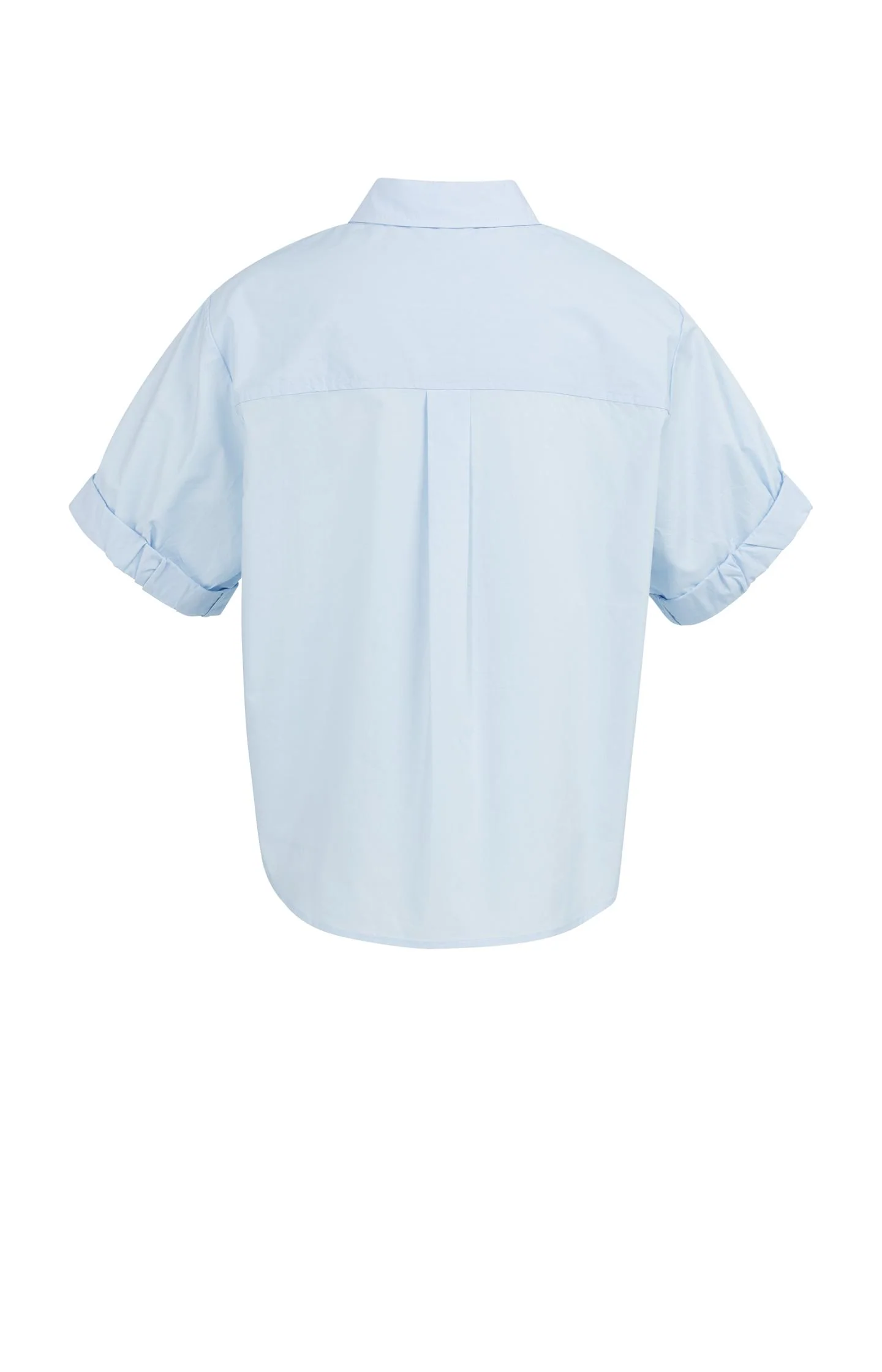 Blouse with short rolled-up sleeves and collar - Image 7