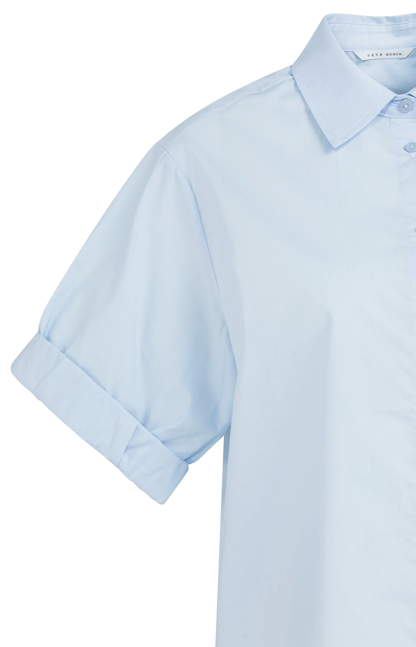 Blouse with short rolled-up sleeves and collar - Image 8
