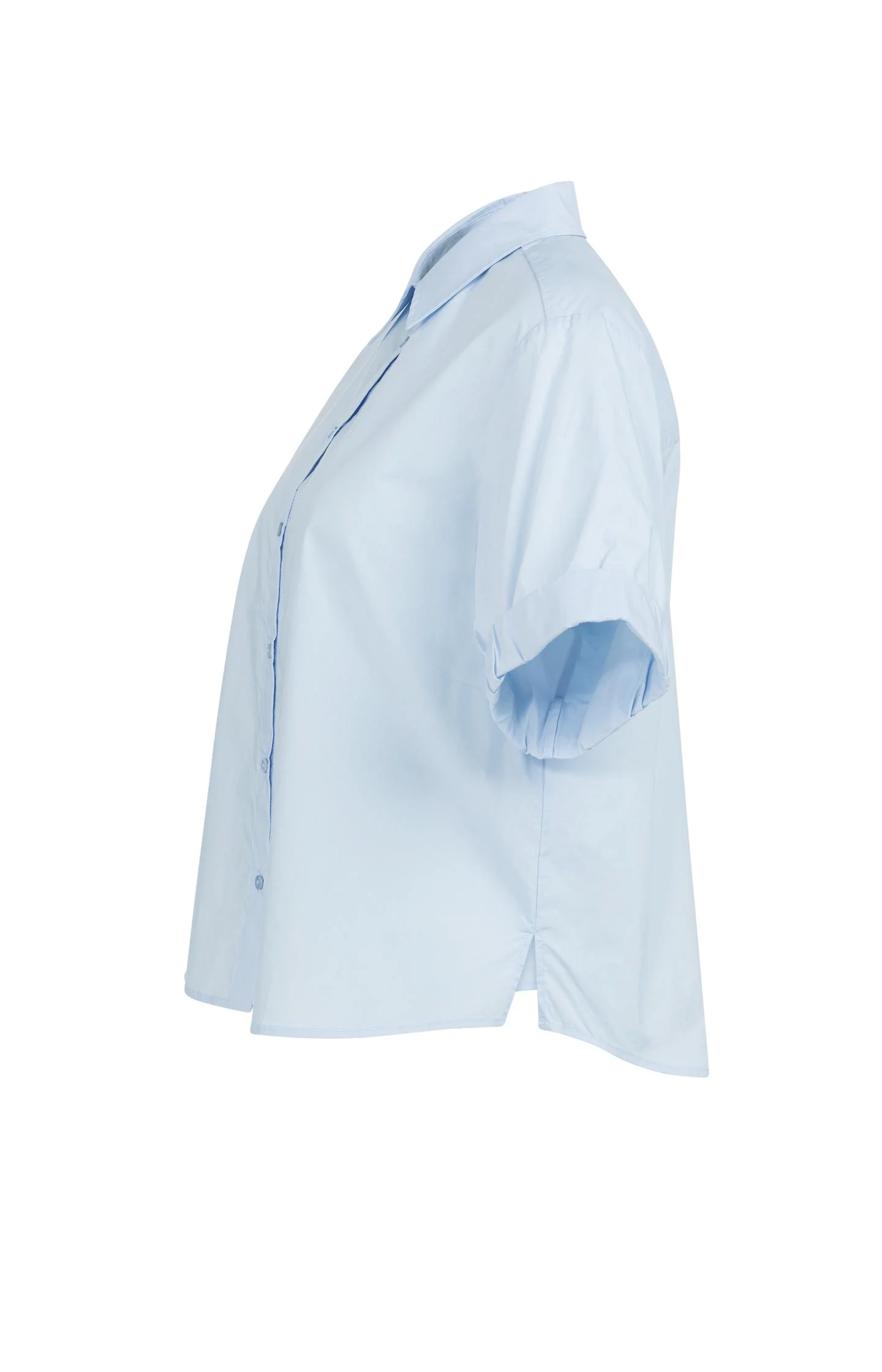 Blouse with short rolled-up sleeves and collar - Image 9