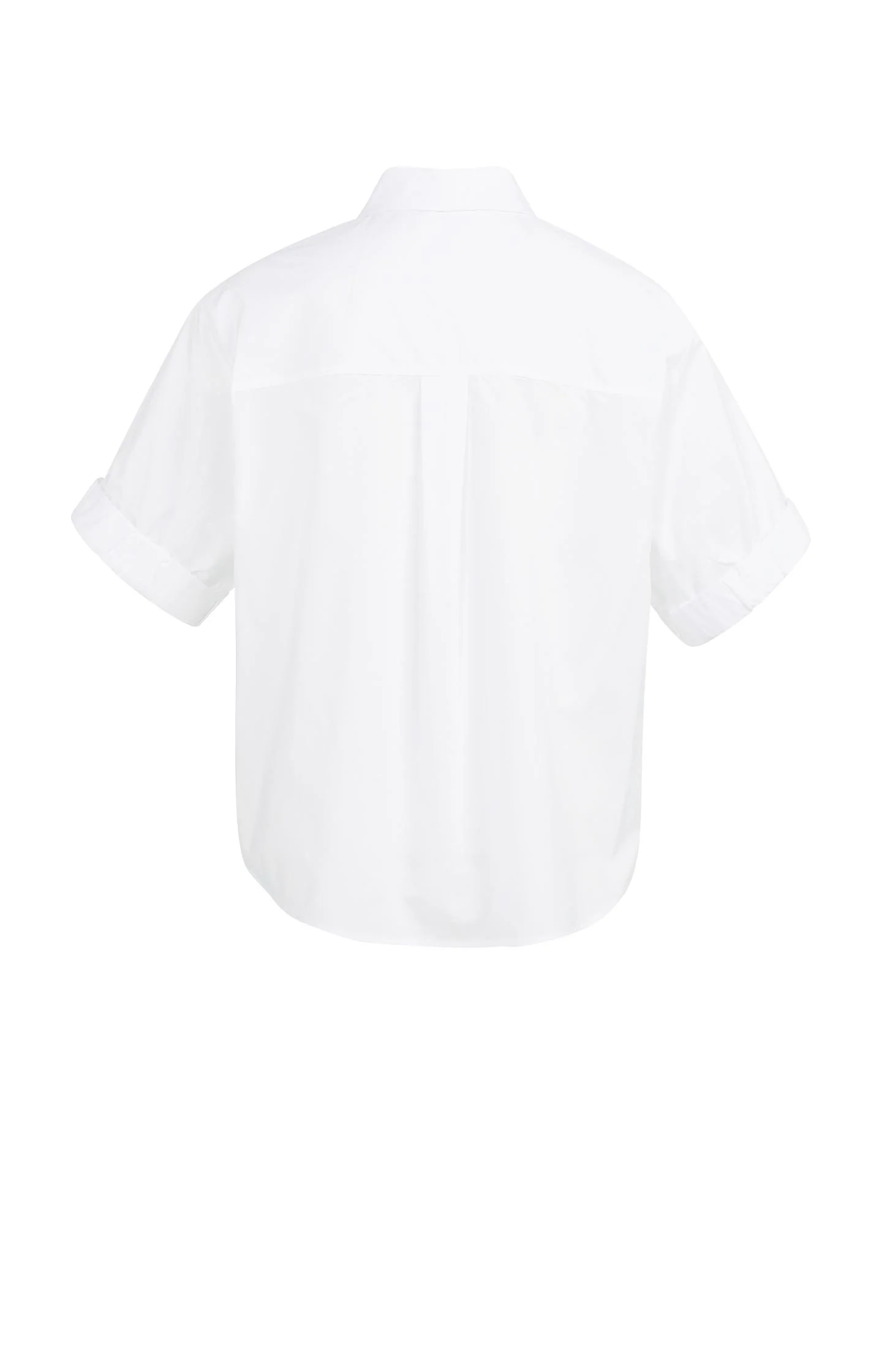 Blouse with short rolled-up sleeves and collar - Image 7