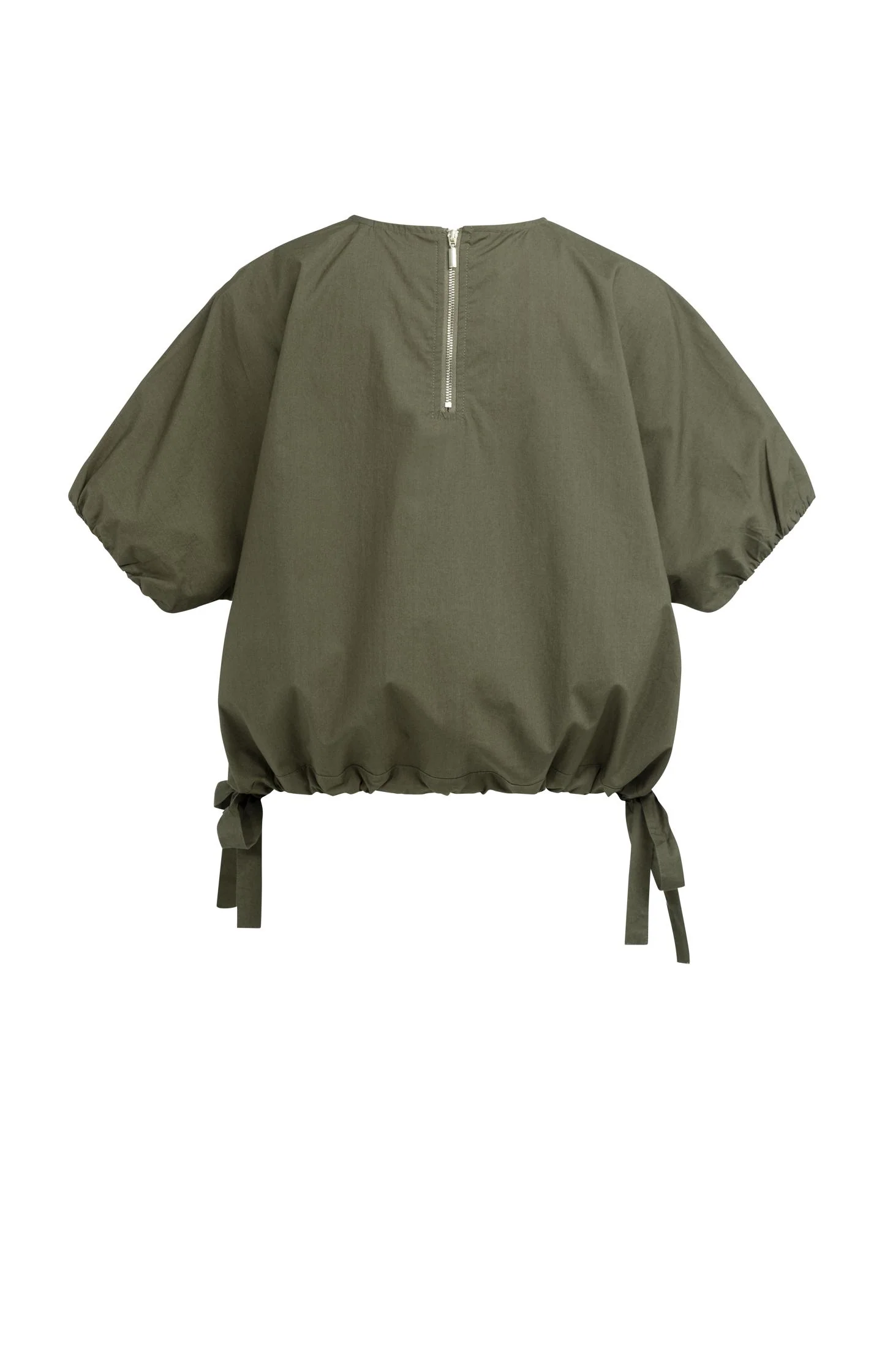Boxy top with adjustable waist and puff sleeves - Image 9