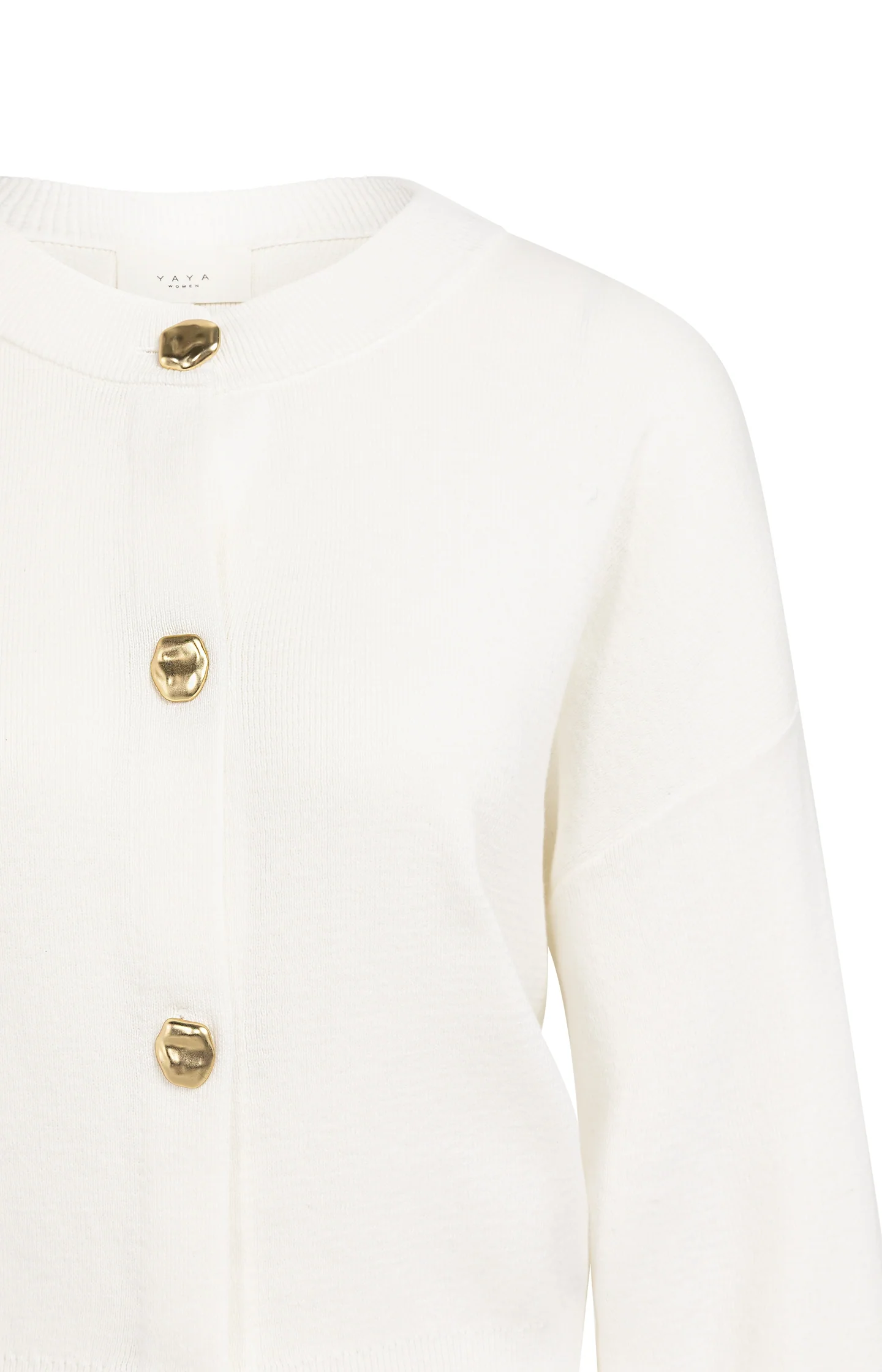 Cardigan with round neck and gold-tone buttons - Image 10