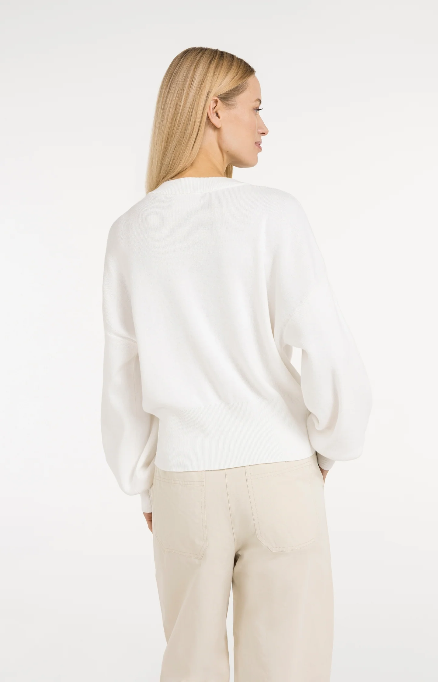 Cardigan with round neck and gold-tone buttons - Image 4