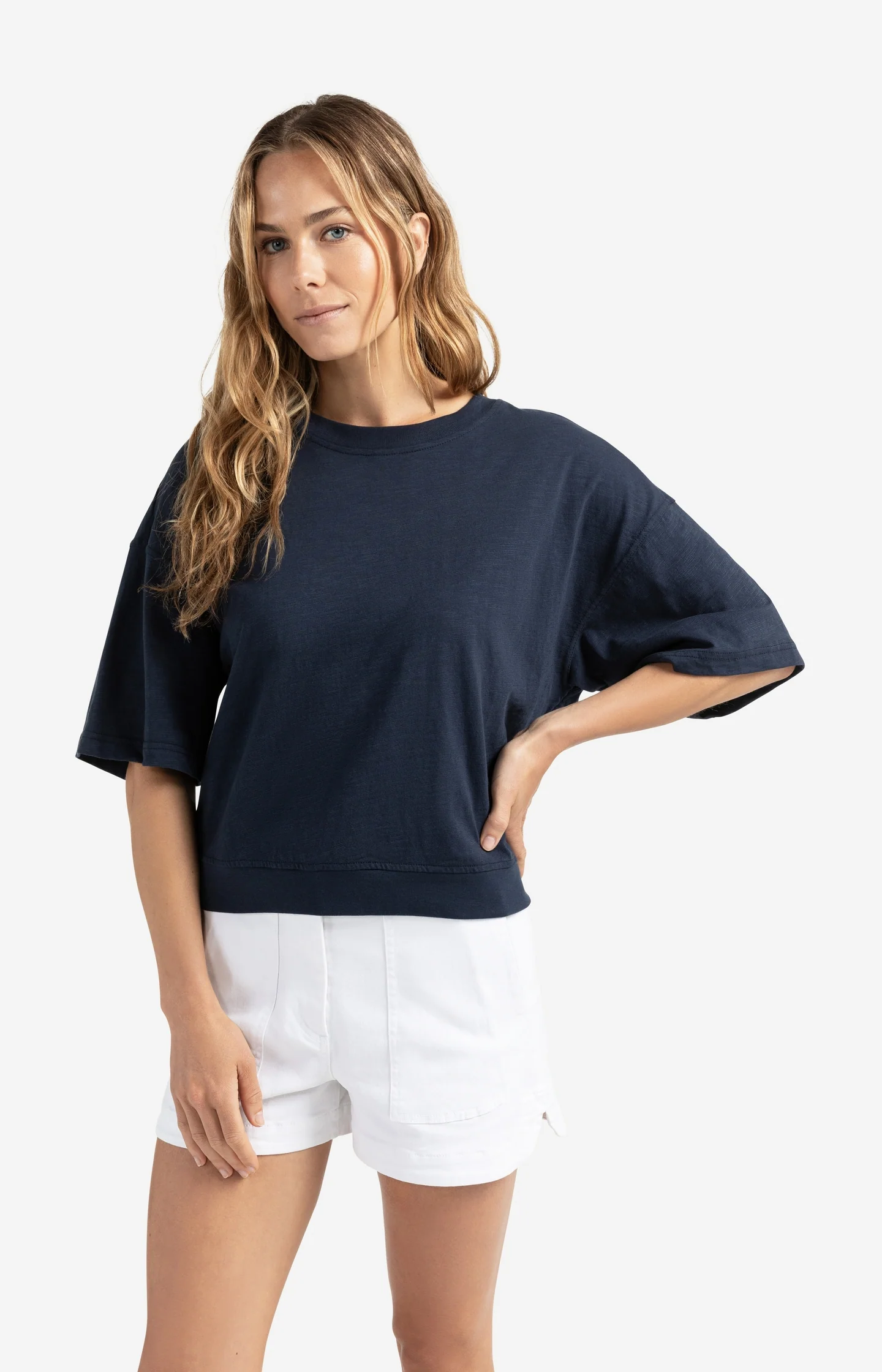 Cargo shorts with patch pockets and elastic waistband - Image 7