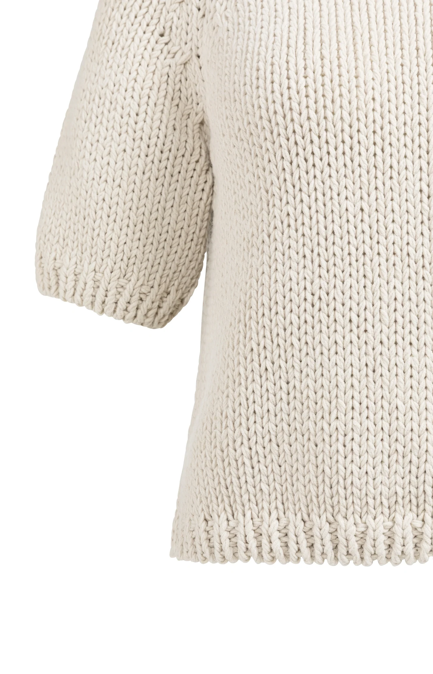 Cropped chunky knit sweater with short sleeves - Image 7