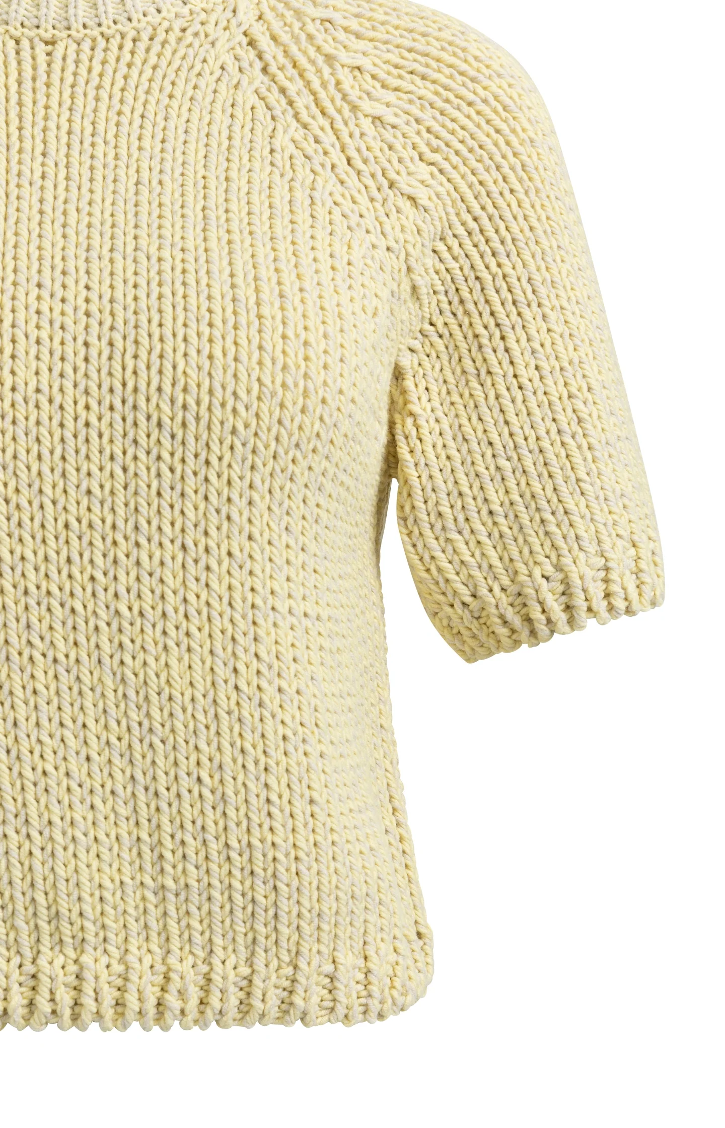 Cropped chunky knit sweater with short sleeves - Image 7
