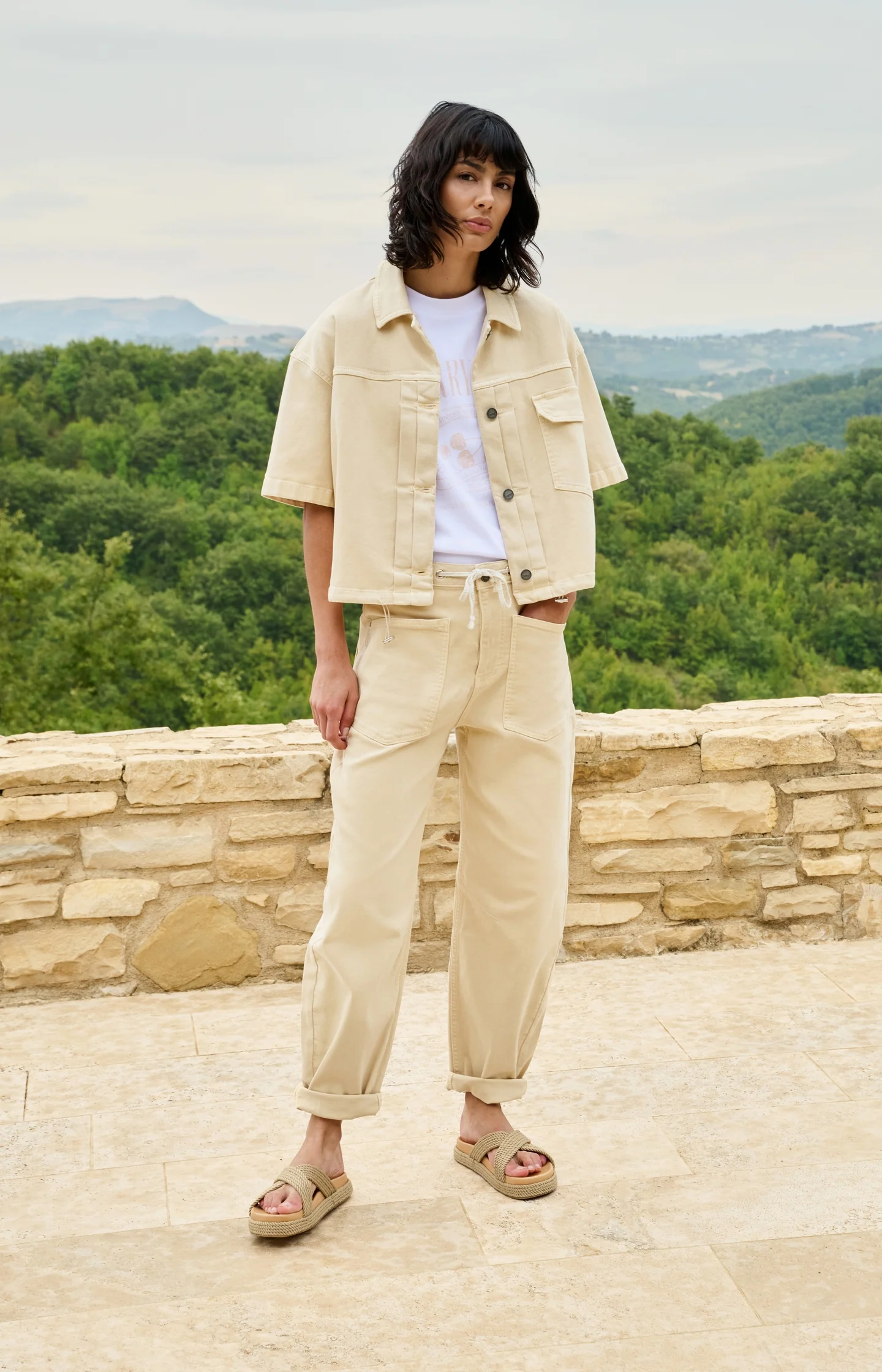 Colored denim with drawstring - Image 7