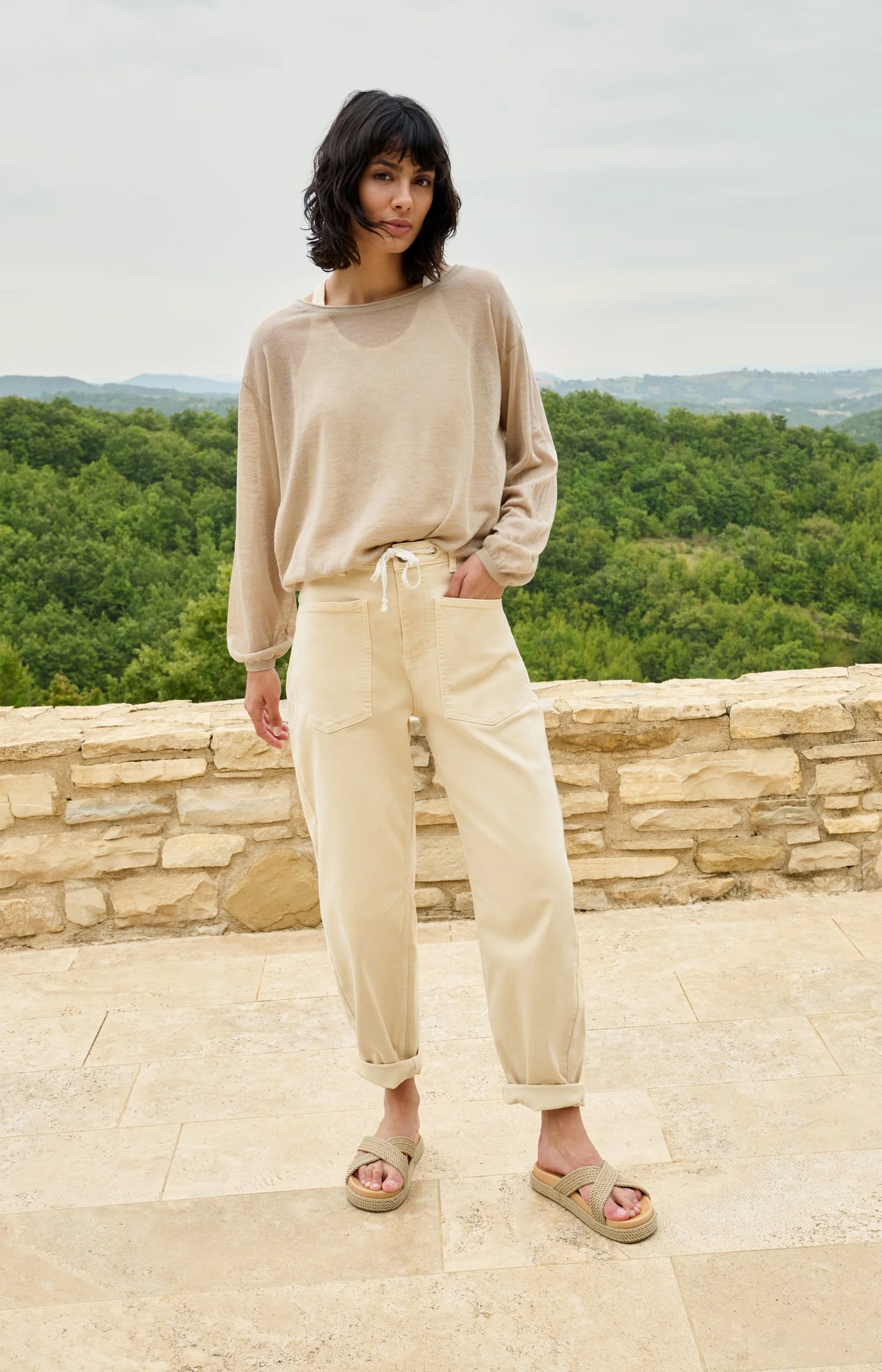 Colored denim with drawstring - Image 8