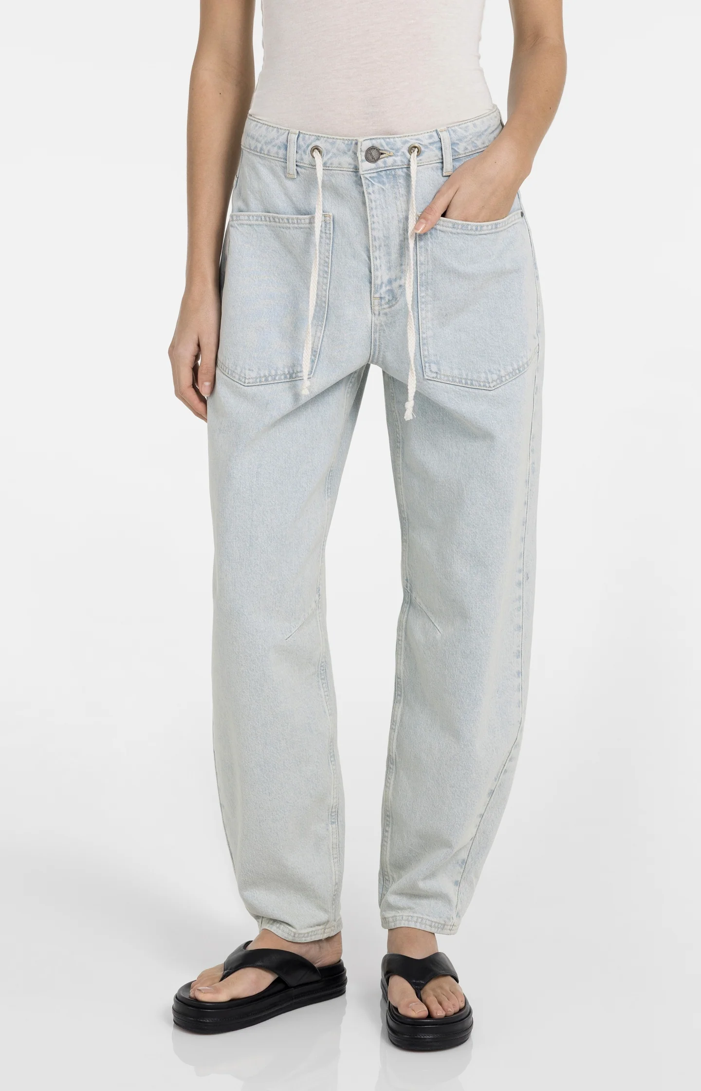 Colored denim with drawstring - Image 3