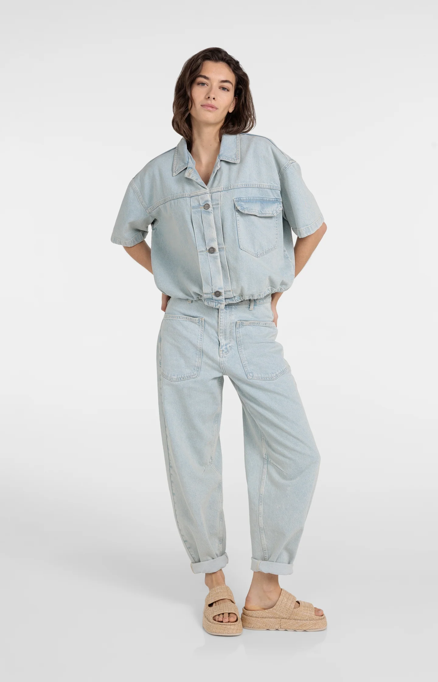 Colored denim with drawstring - Image 7