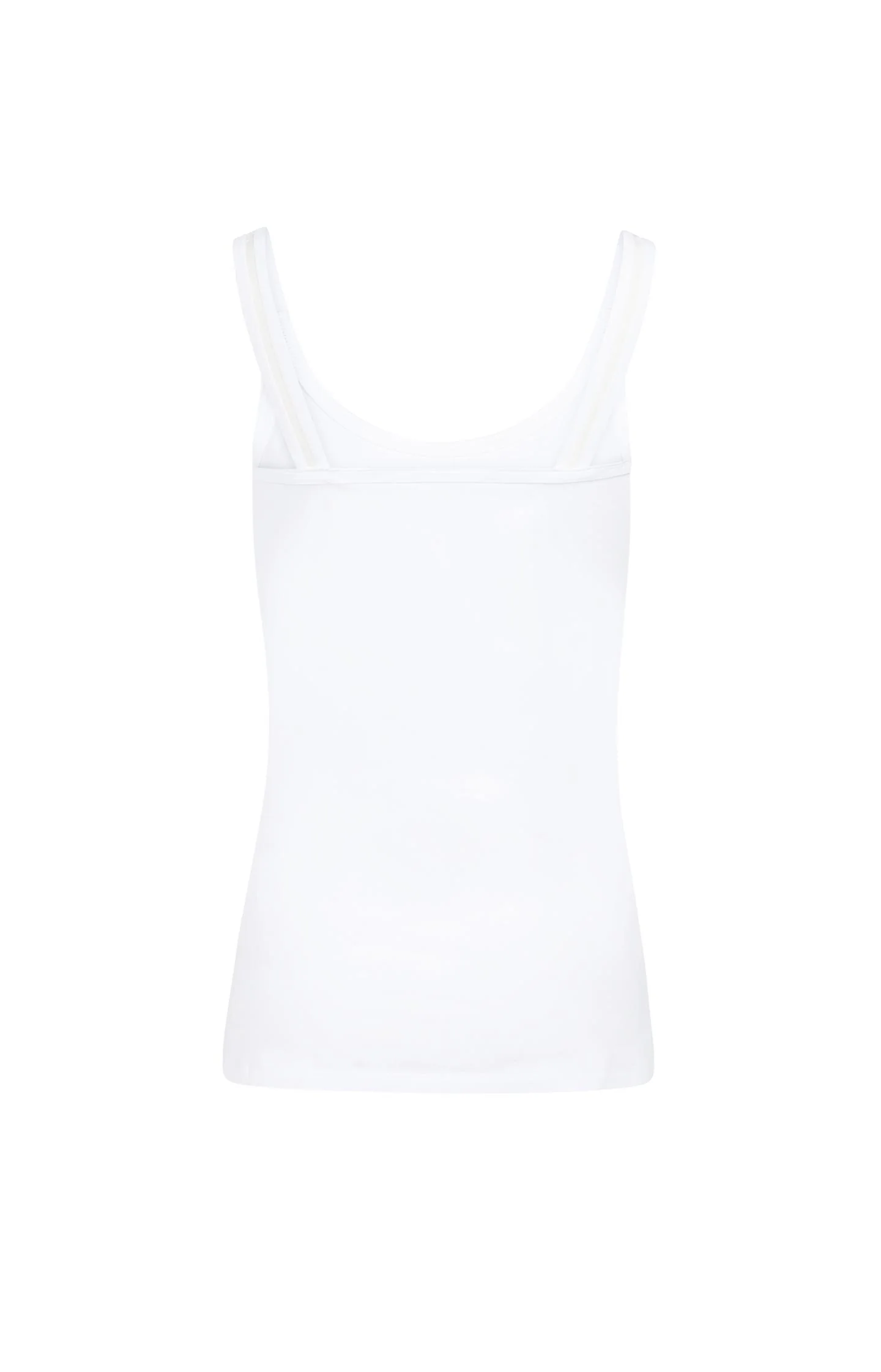 Basic cotton singlet with elastic straps with mesh detail - Image 5