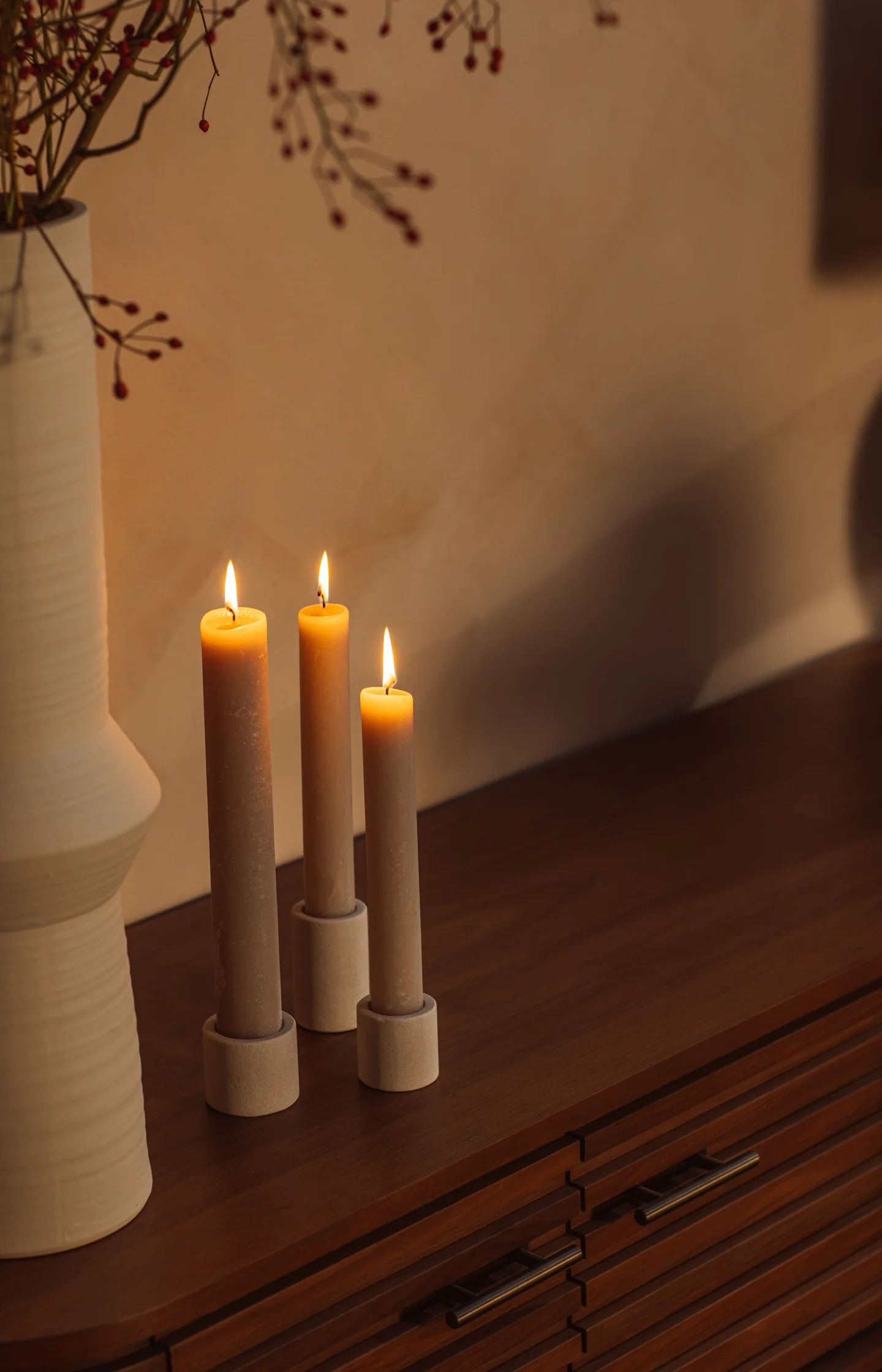 Cylindrical sandstone candle holder - 5x6 cm - Image 5