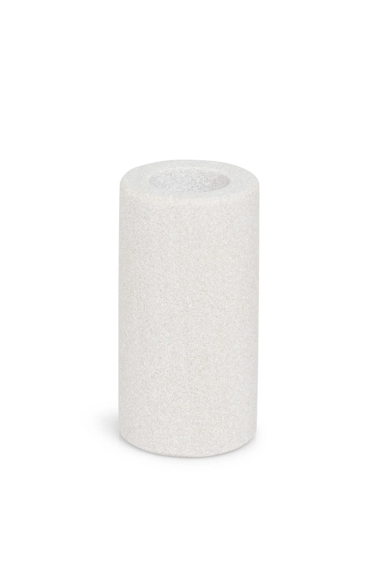 Cylindrical sandstone candle holder - 7.5x3.8 cm