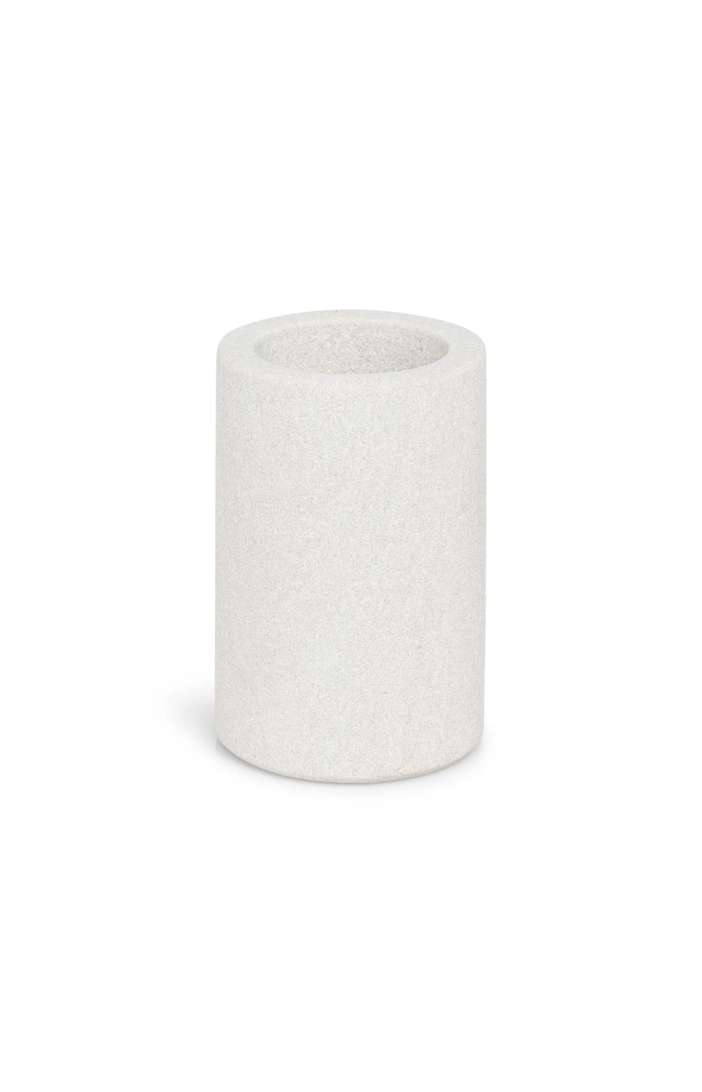 Cylindrical sandstone candle holder - 8x5.2 cm