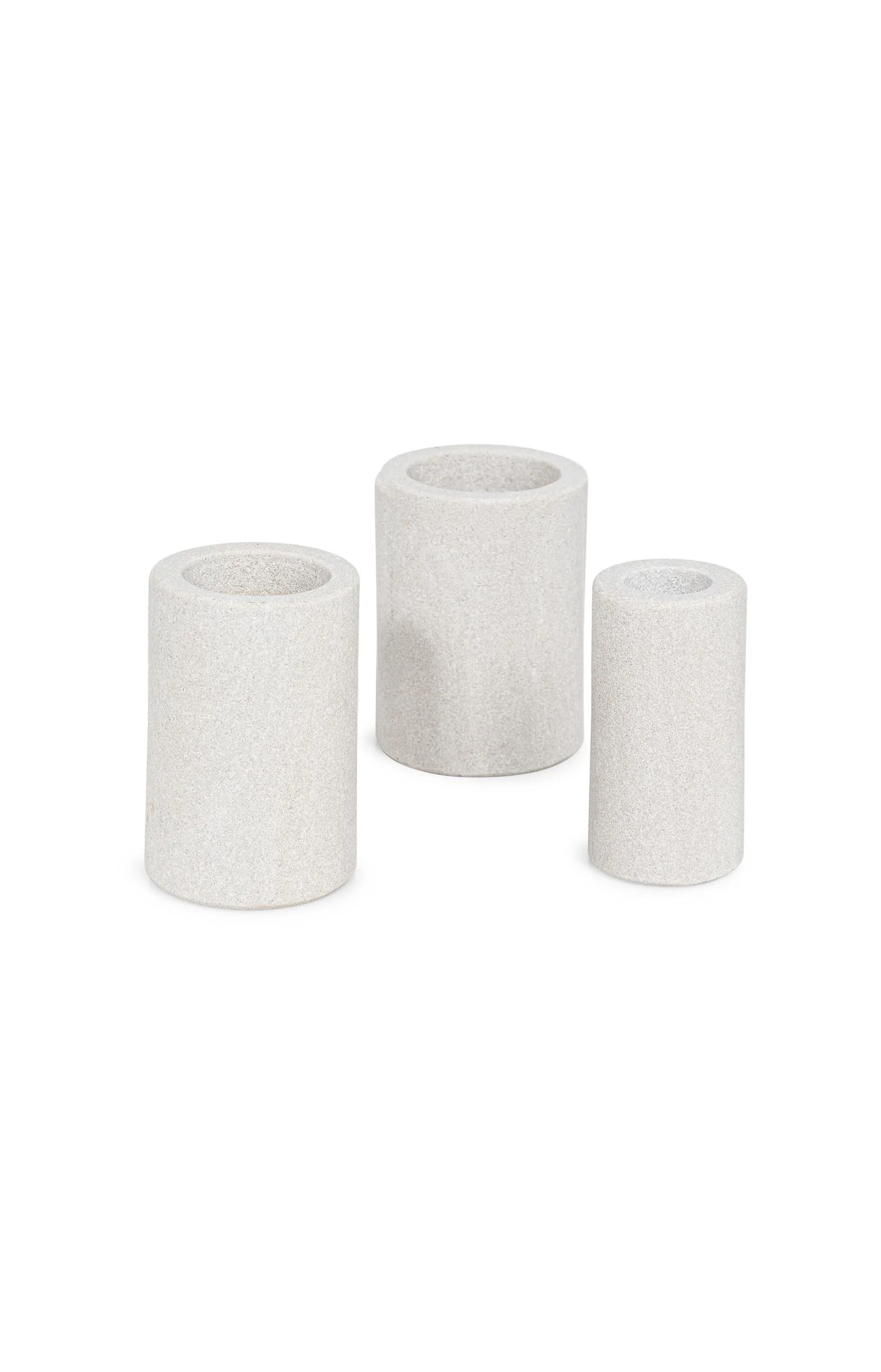 Cylindrical sandstone candle holder - 8x5.2 cm - Image 4