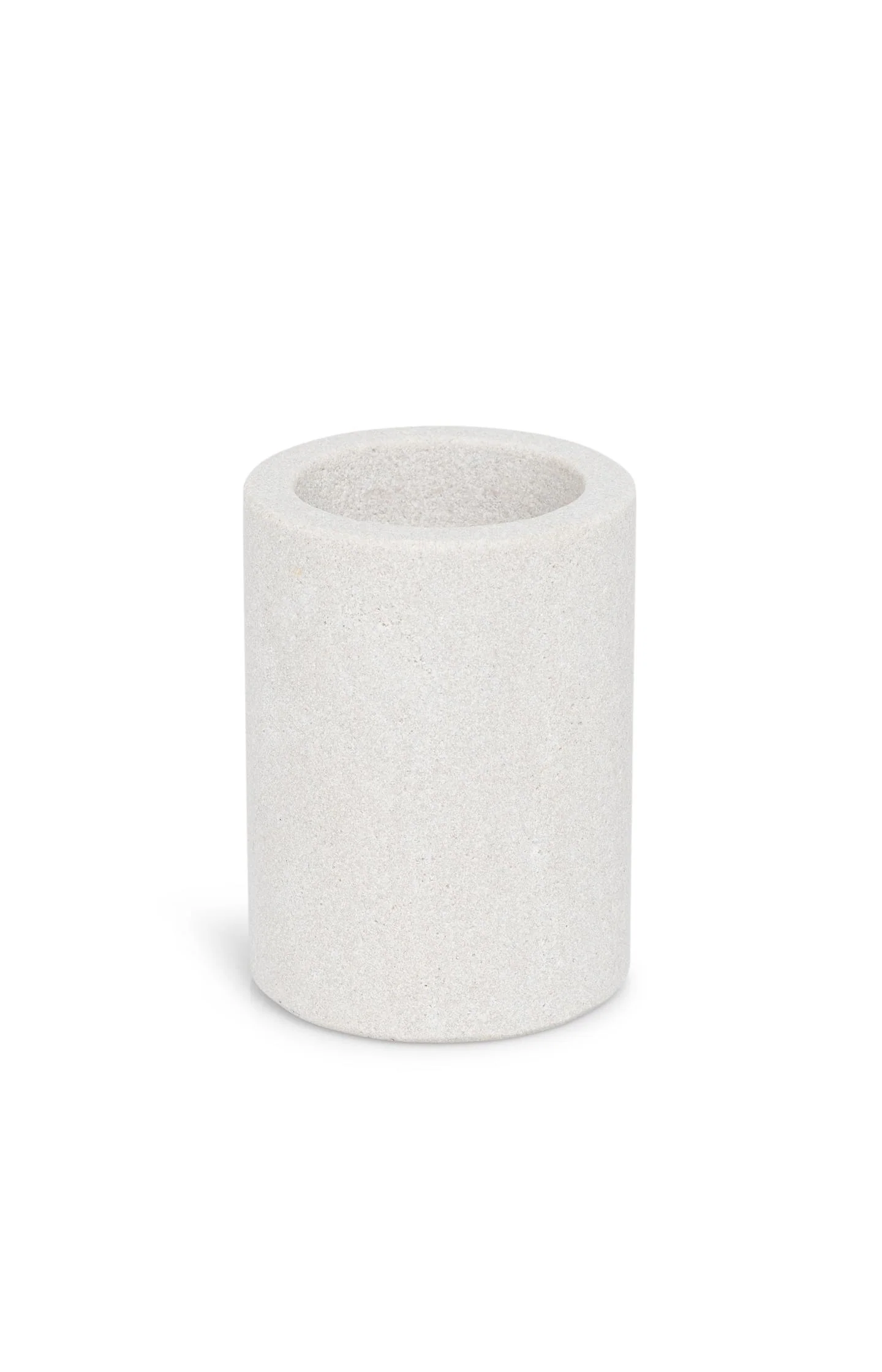 Cylindrical sandstone candle holder - 8x6 cm