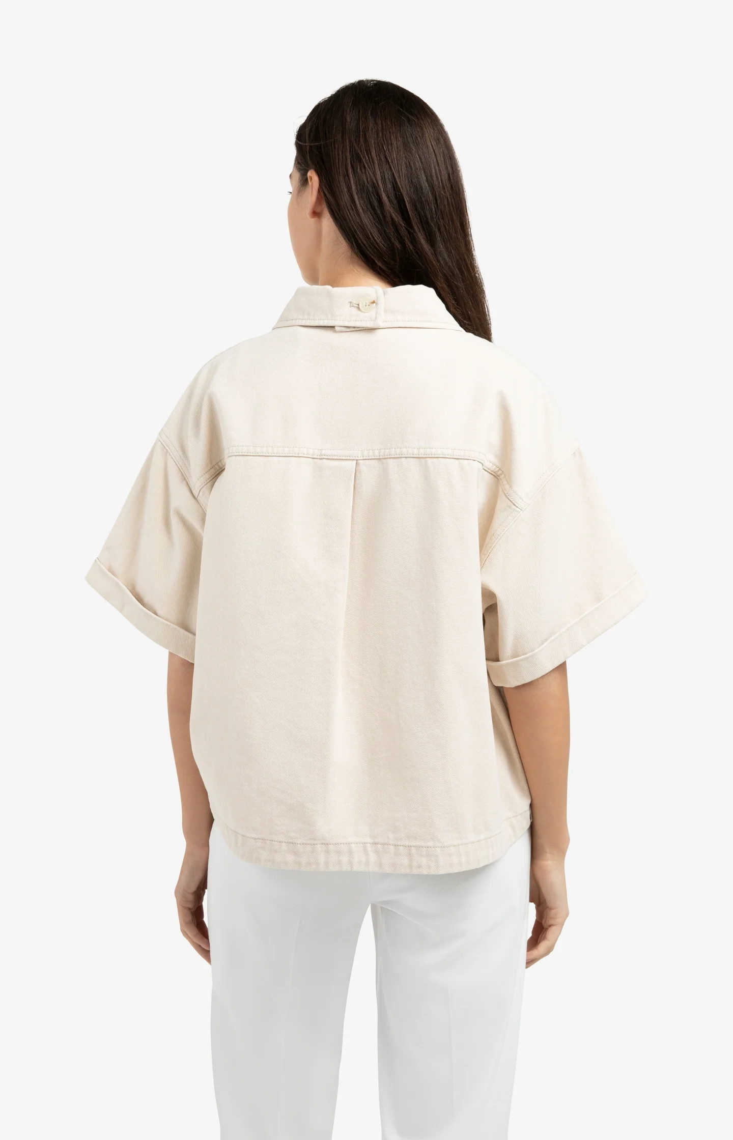 Denim jacket with short sleeves and patch pockets - Image 6