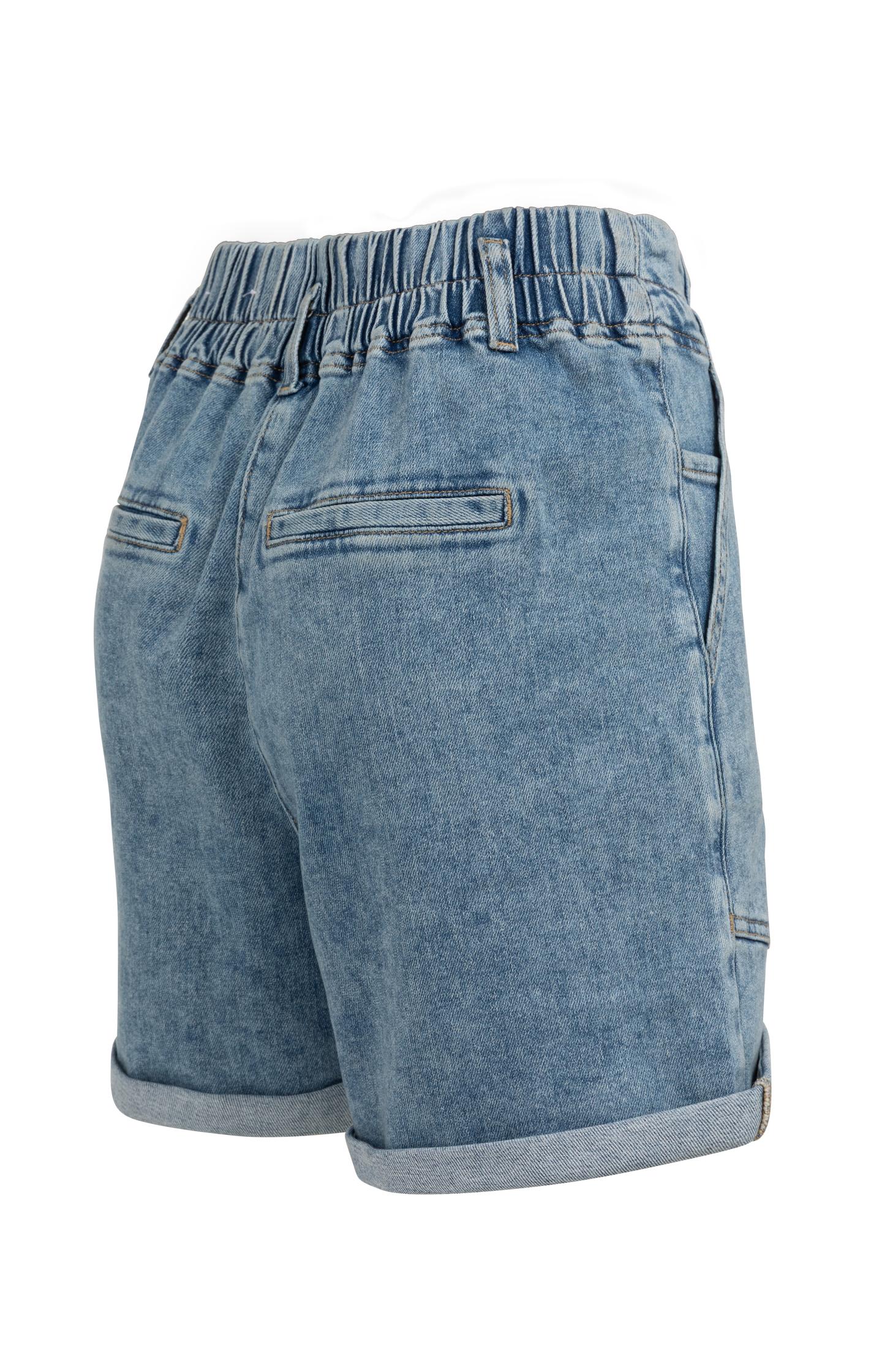 Denim shorts with drawstring waist and patch pockets - Image 8