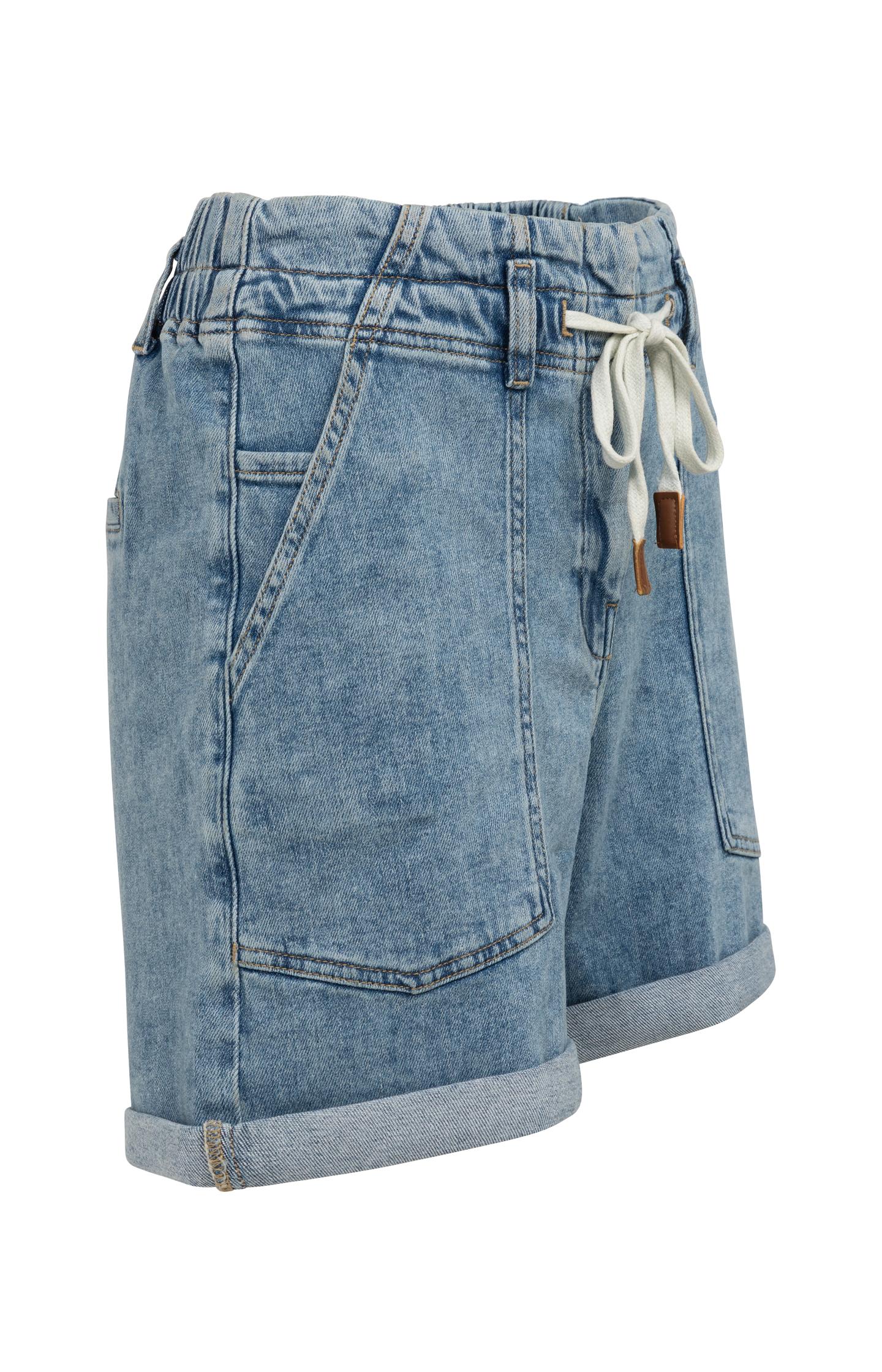 Denim shorts with drawstring waist and patch pockets - Image 9