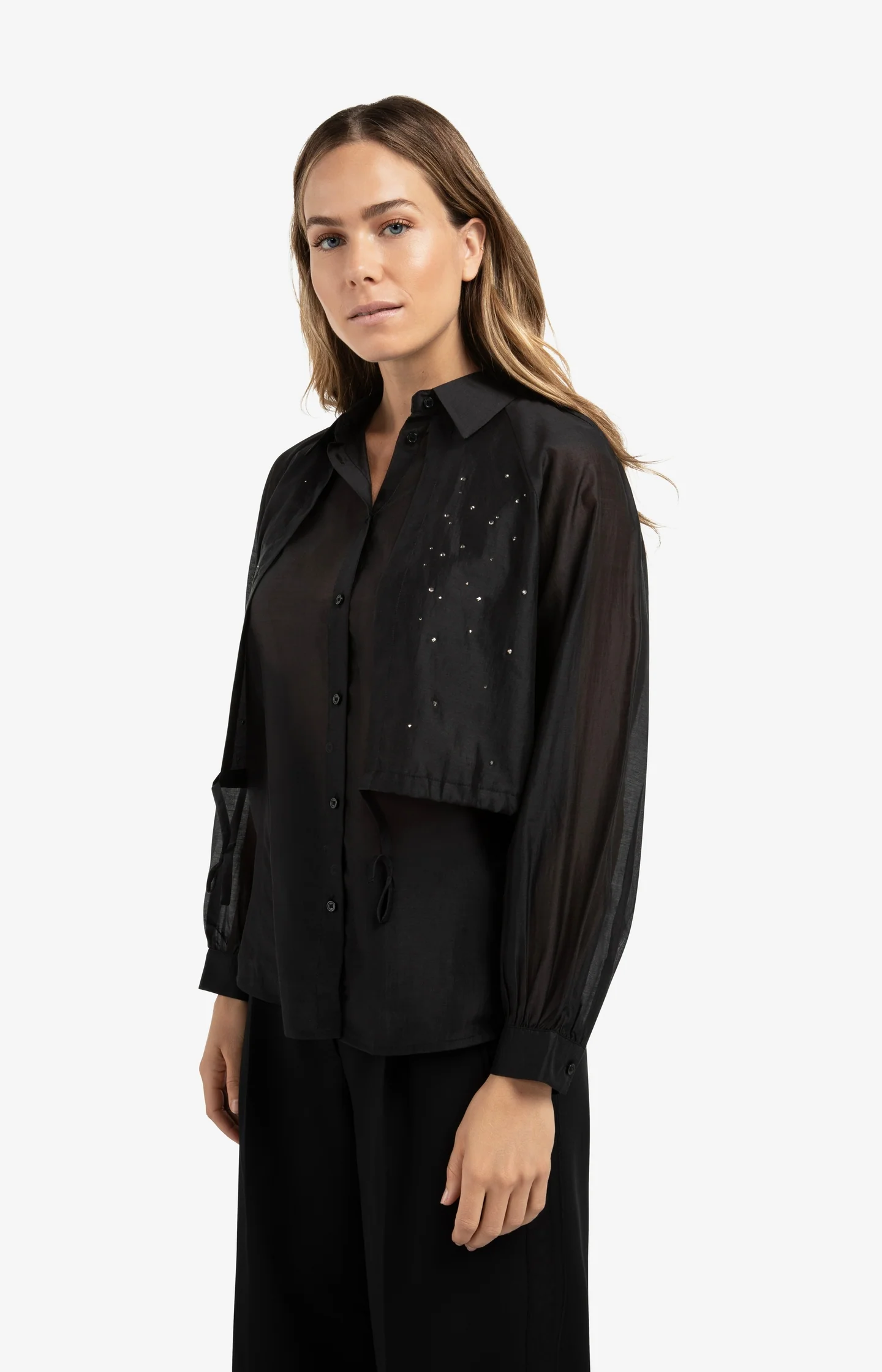 Double layered blouse with embellishments - Image 4