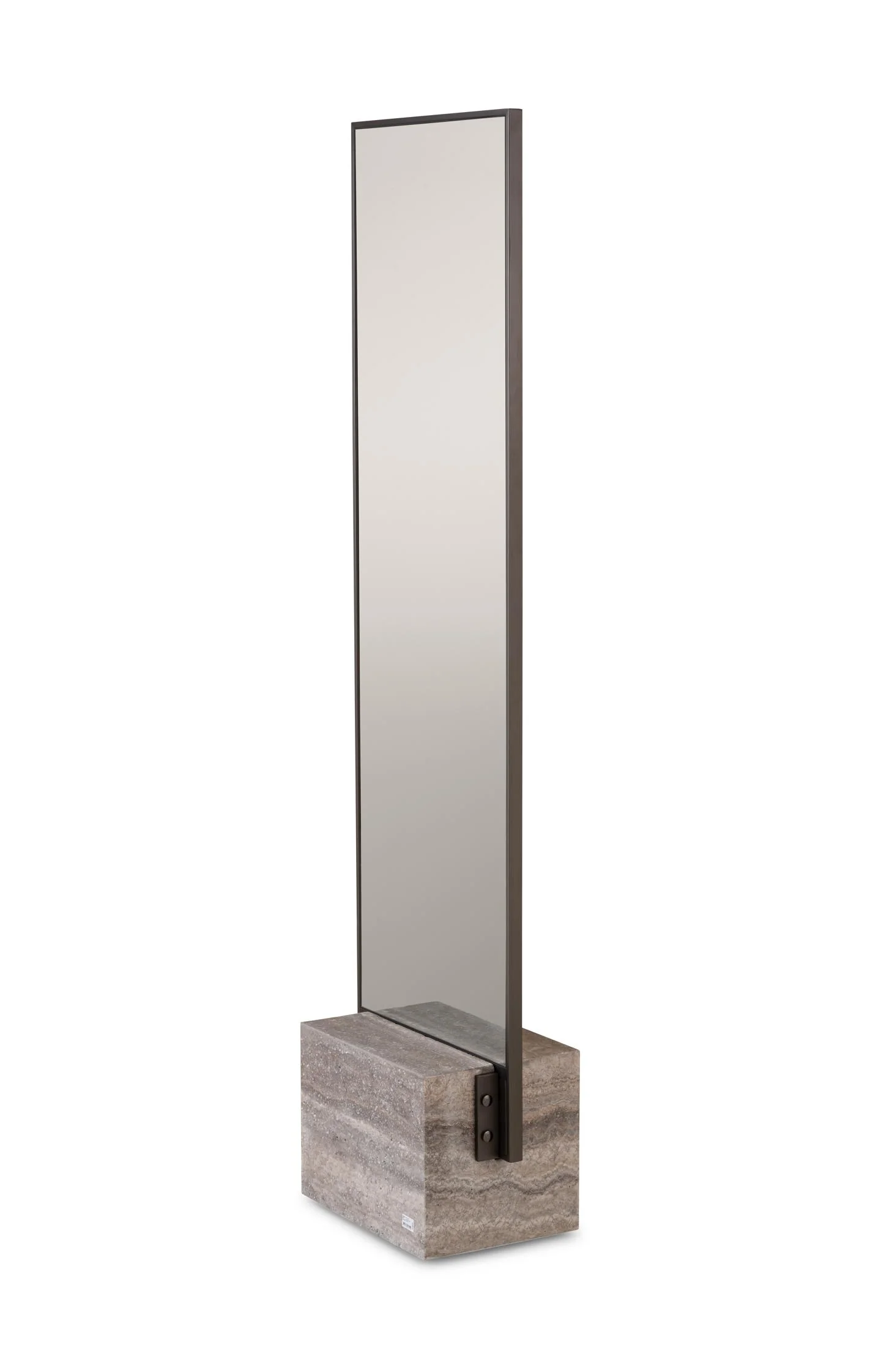 Double-sided mirror with marble block base - Image 2