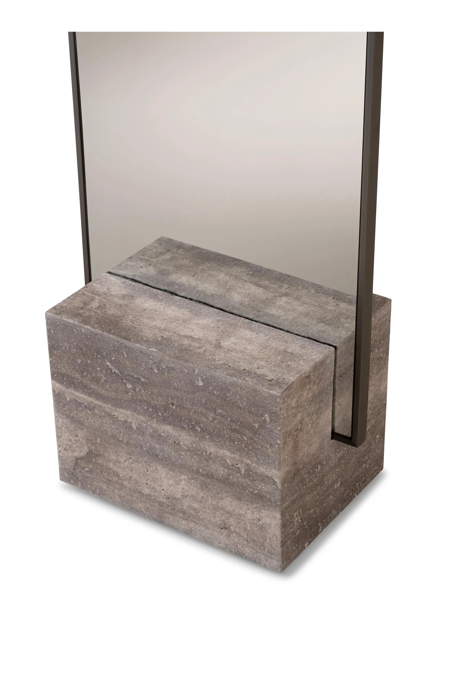 Double-sided mirror with marble block base - Image 4