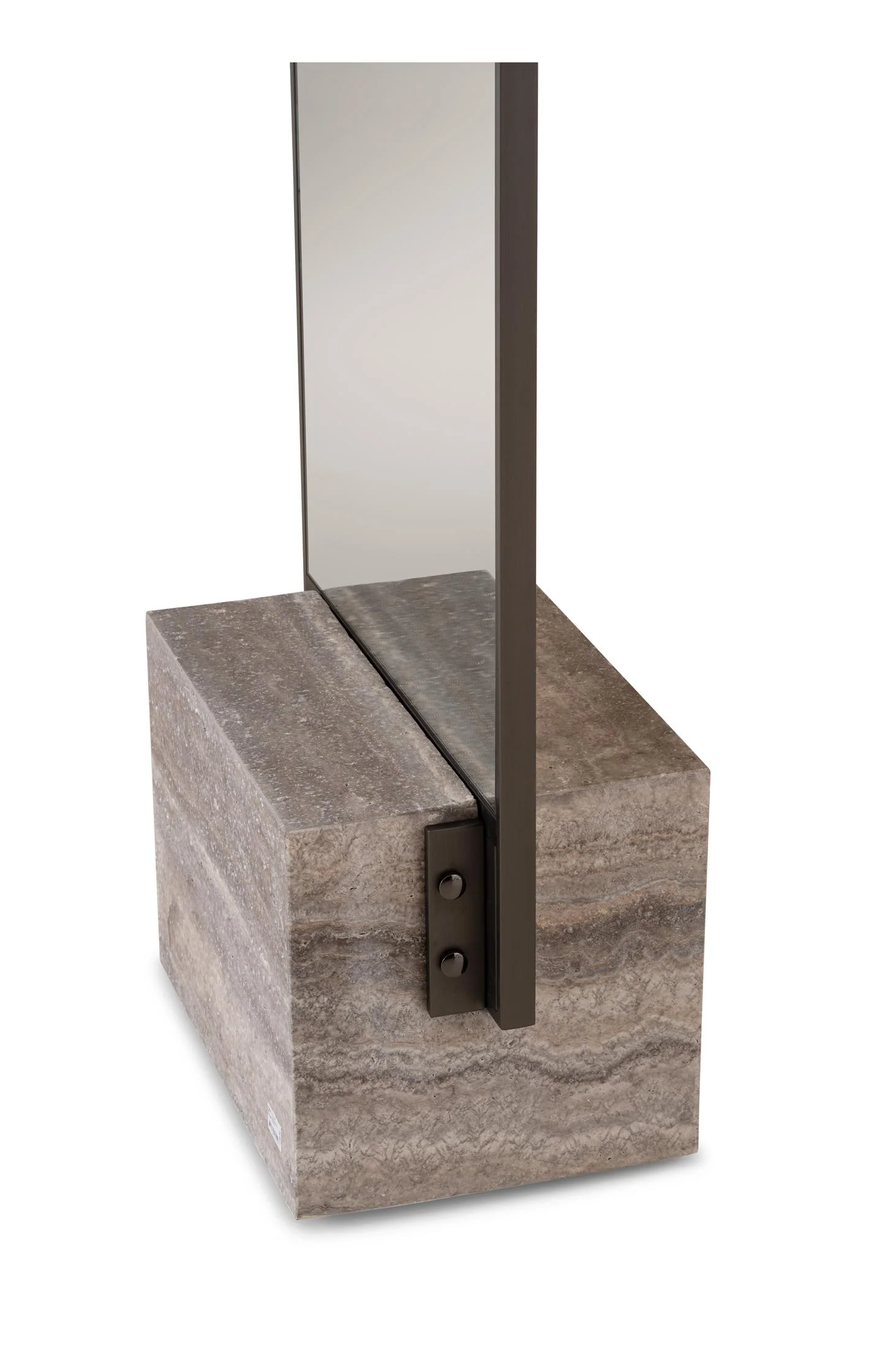 Double-sided mirror with marble block base - Image 6