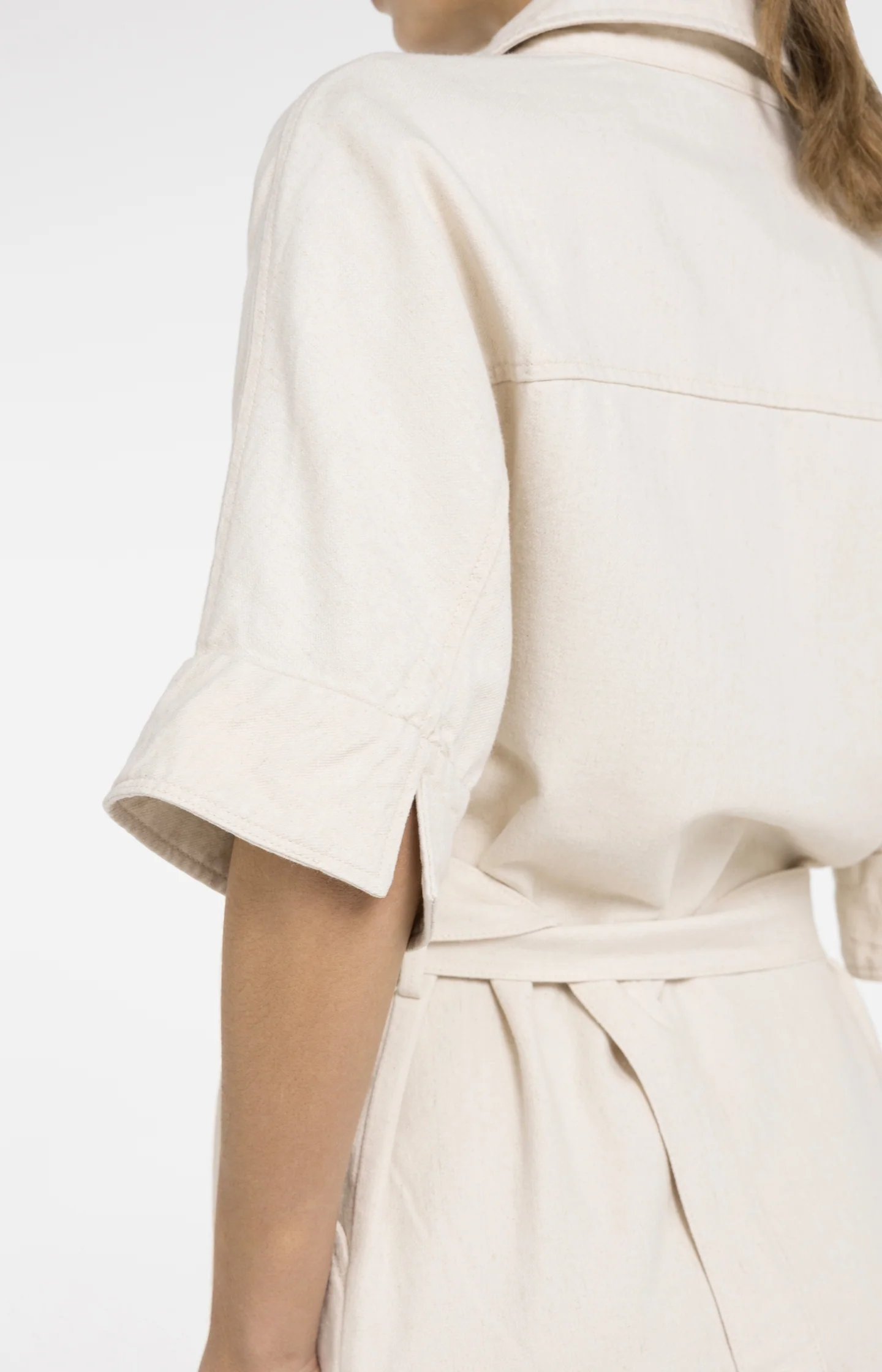 Dress with denim look and belt - Image 6