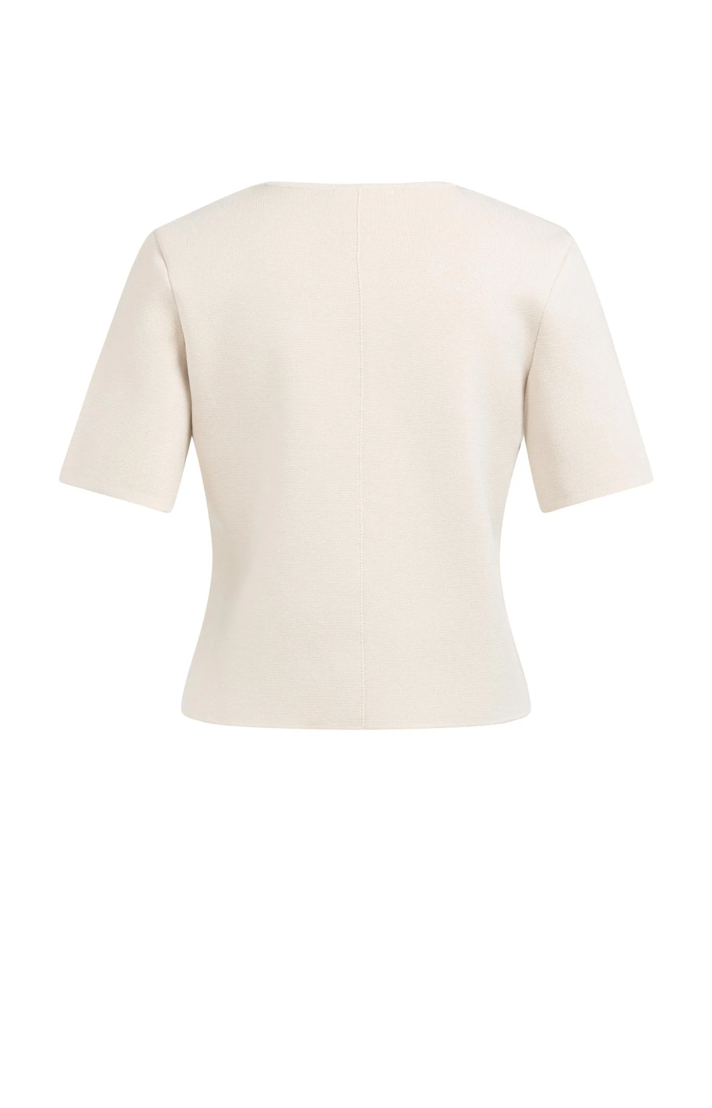 Fine knitted gilet with V-neck and slanted button closure - Image 8
