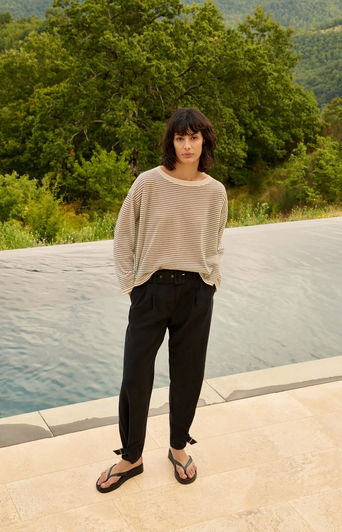 Fine-knitted striped sweater with a slightly sheer finish - Image 6