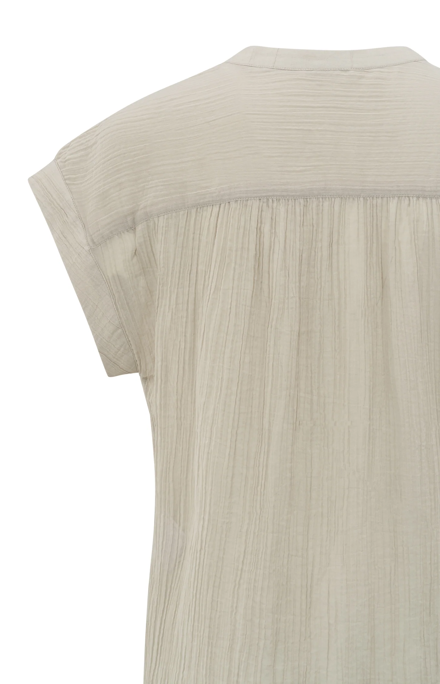 Flowy blouse with polo collar and cap sleeves - Image 8