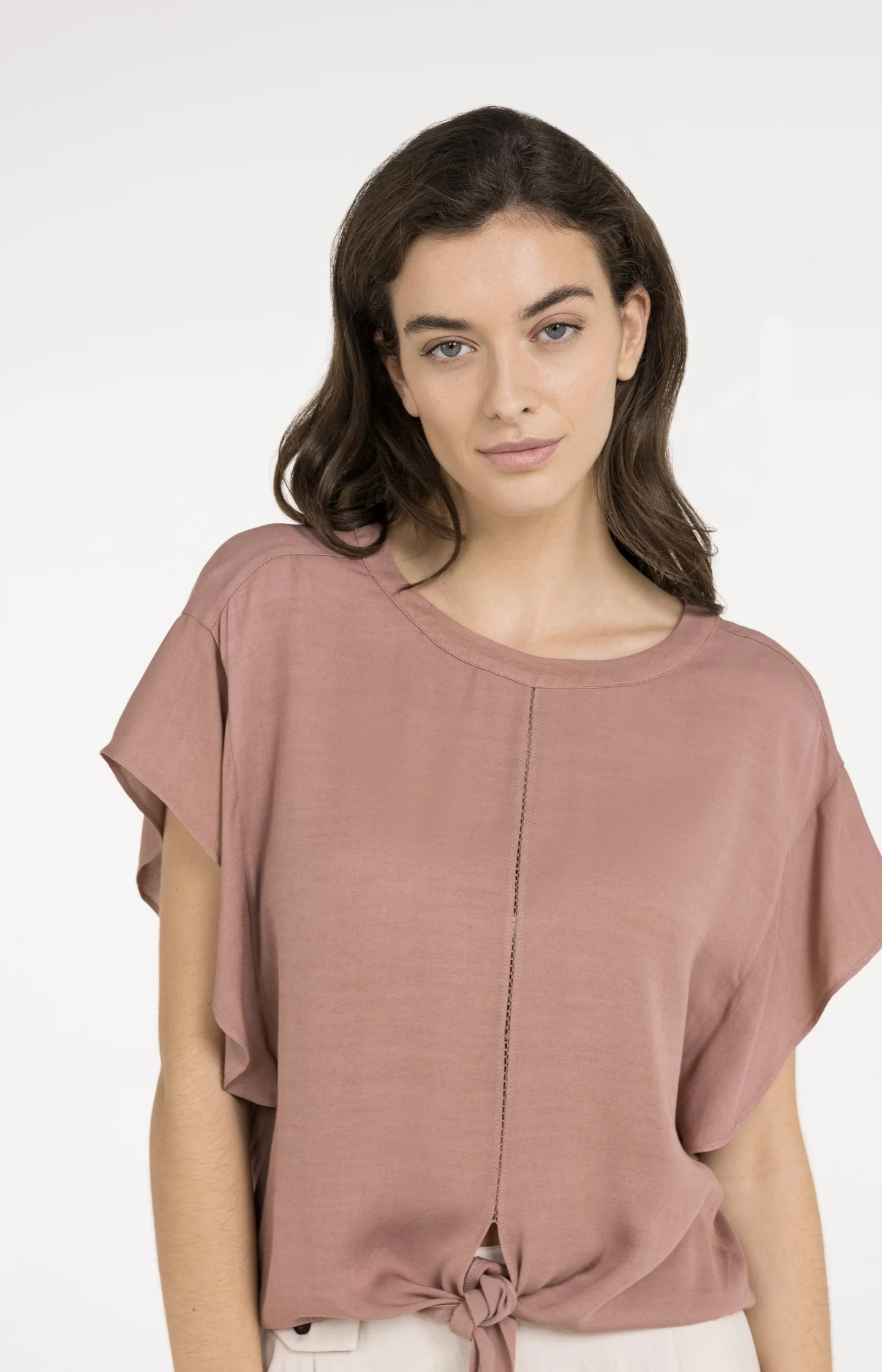 Flowy top with knot detail and elastic hem - Image 5