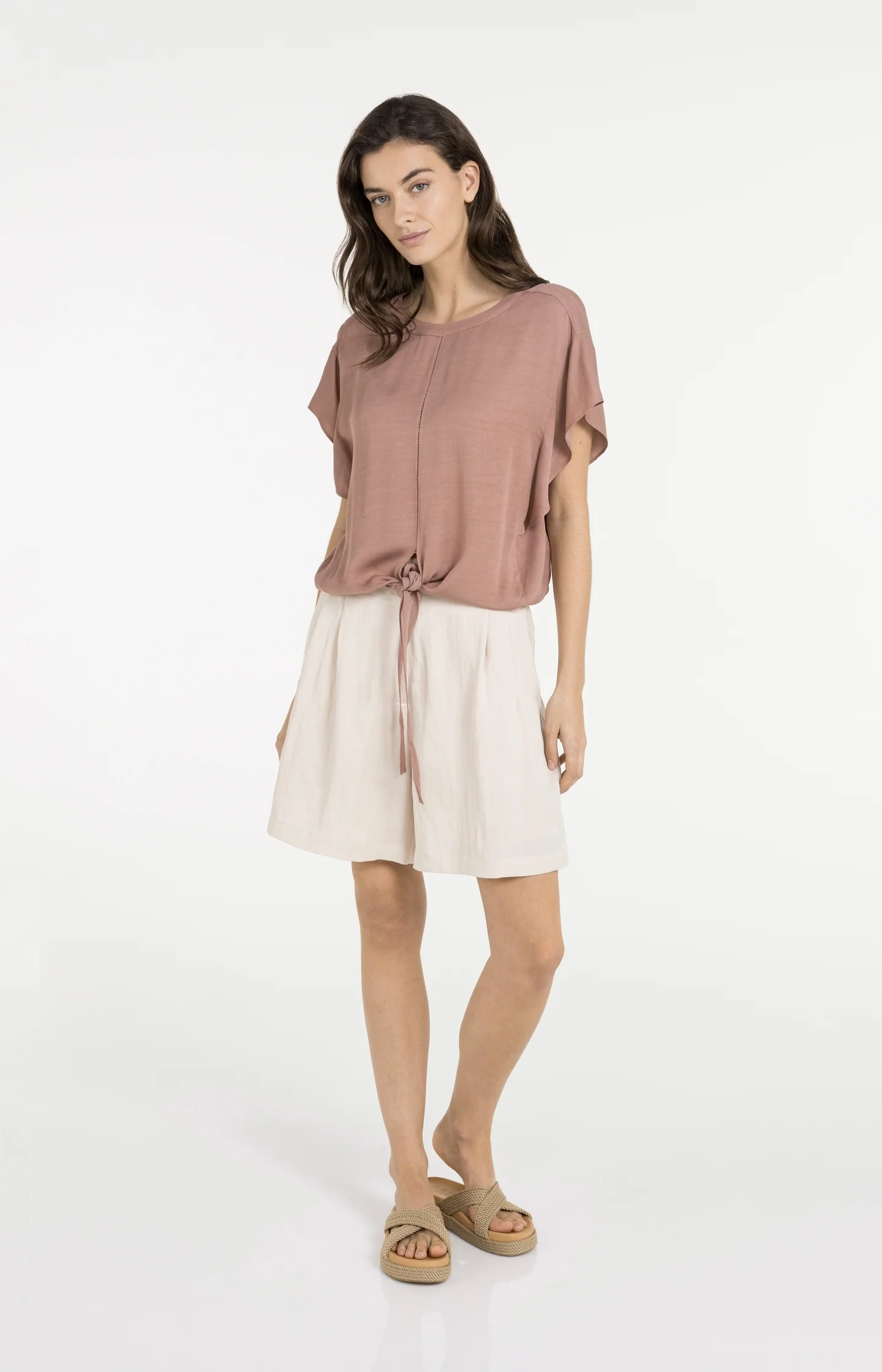 Flowy top with knot detail and elastic hem - Image 6
