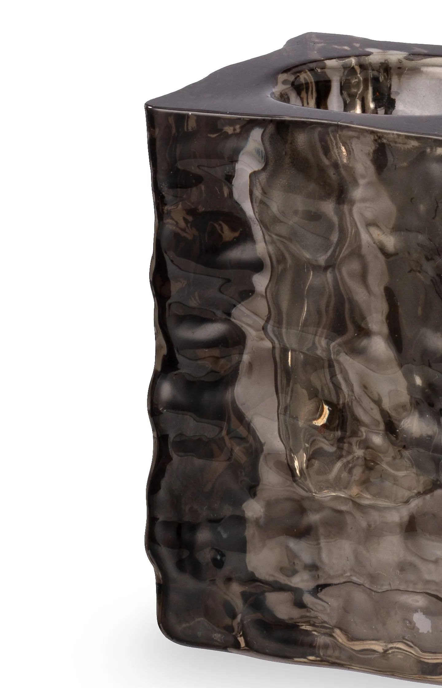 Glass candle holder with frosted effect - Image 2
