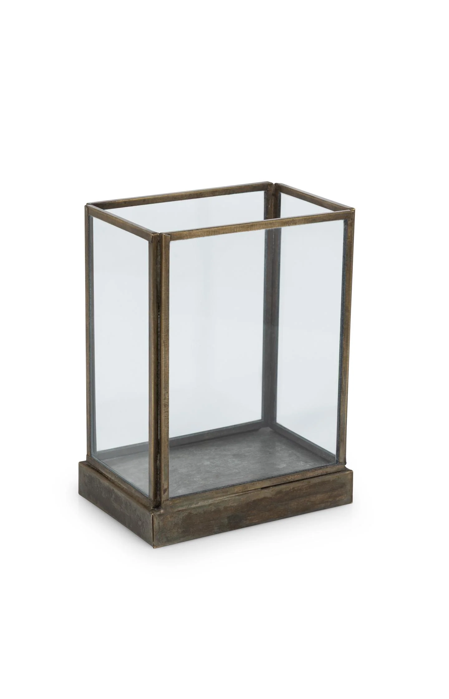 Glass candle holder with metal frame - small - Image 3